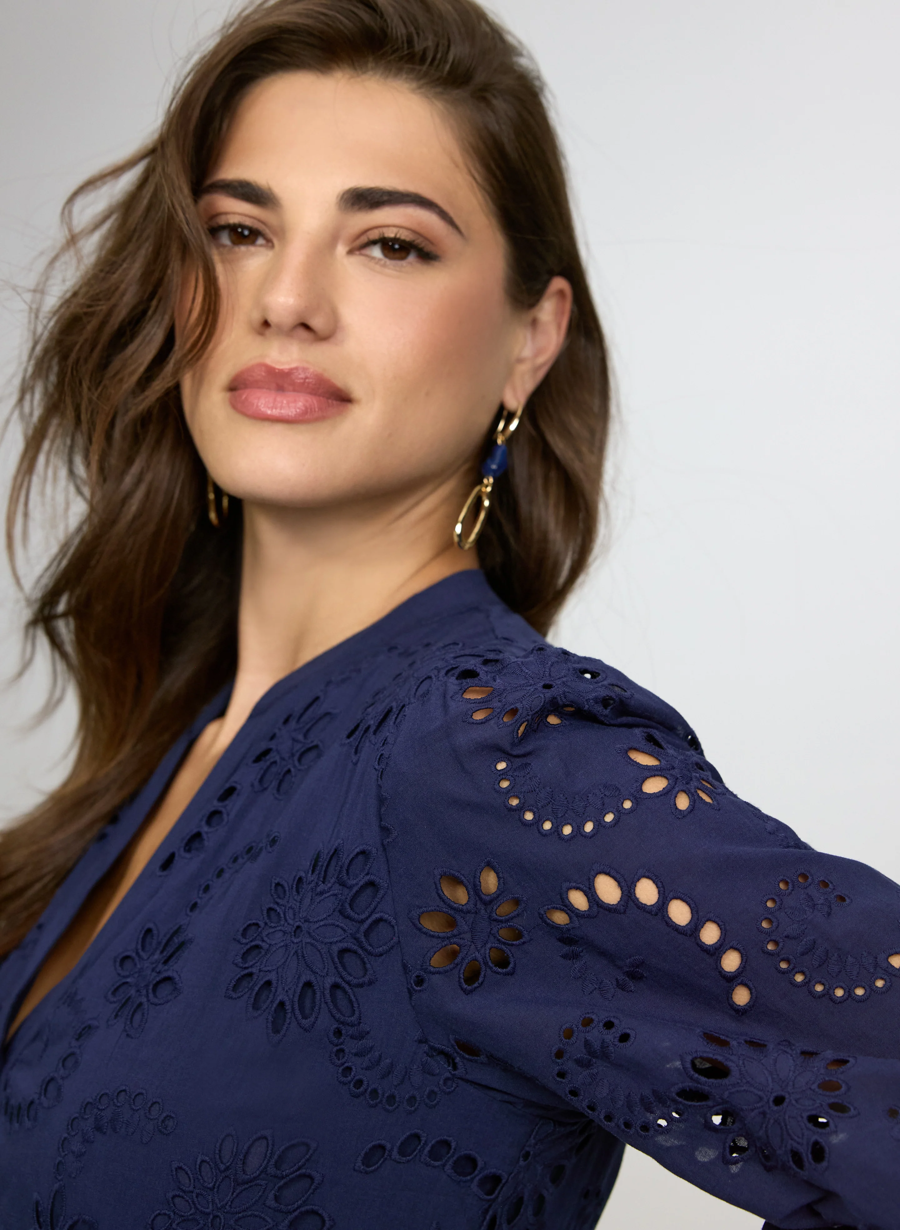 Embroidered Button-Down Midi Dress - Image 3