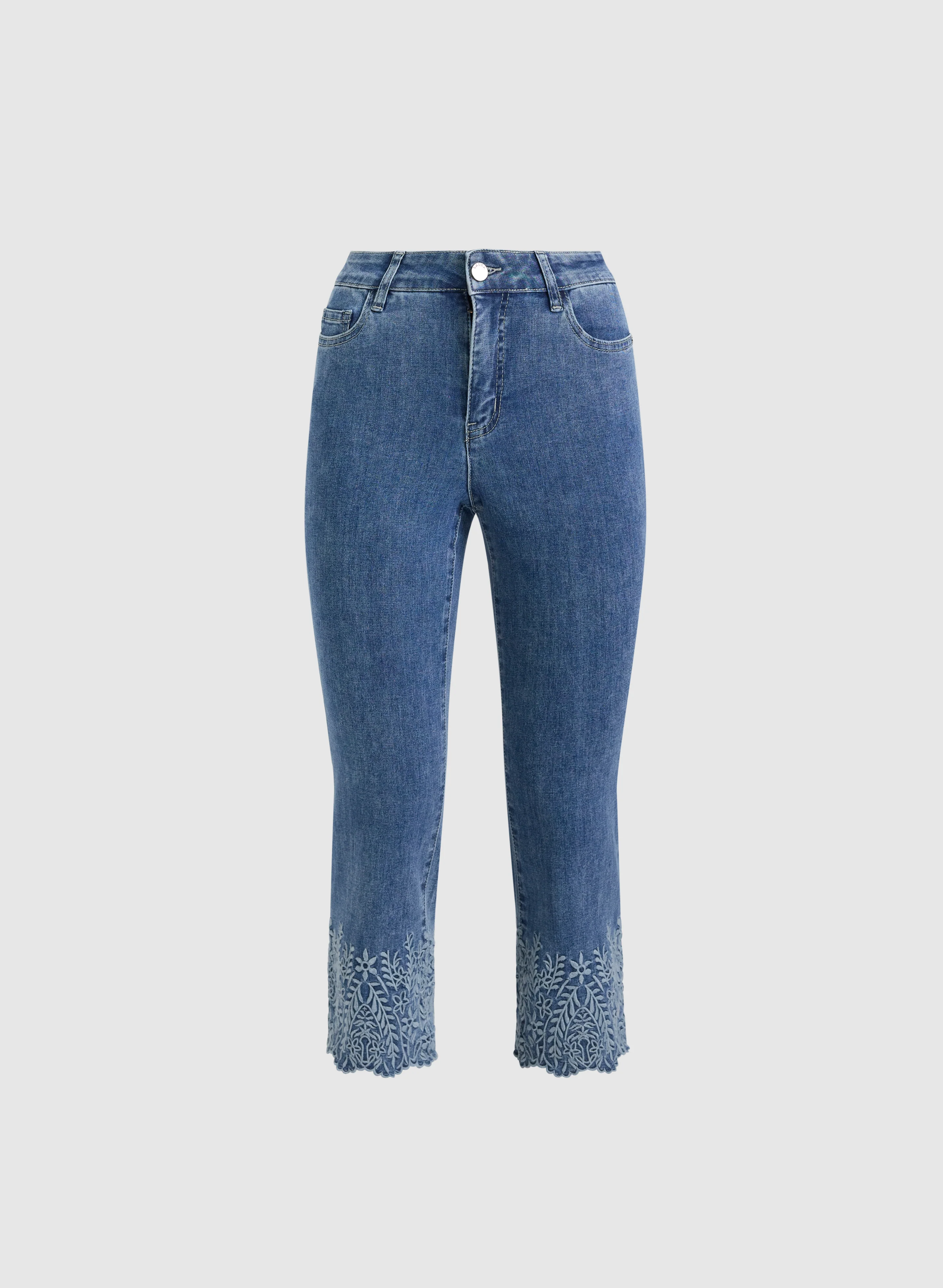 Embroidered Capri Jeans - Image 6