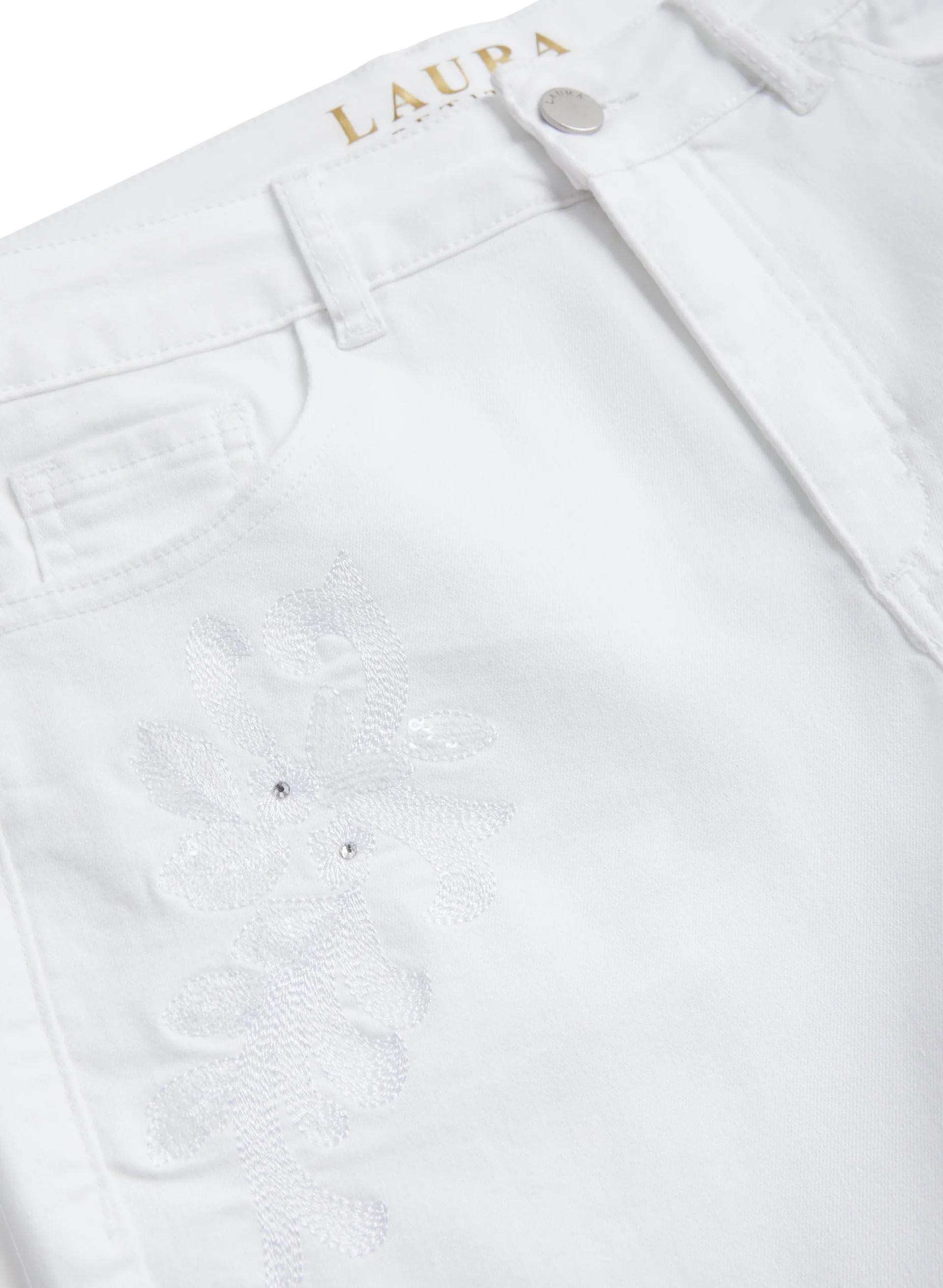 Embroidered Denim Shorts - Image 7