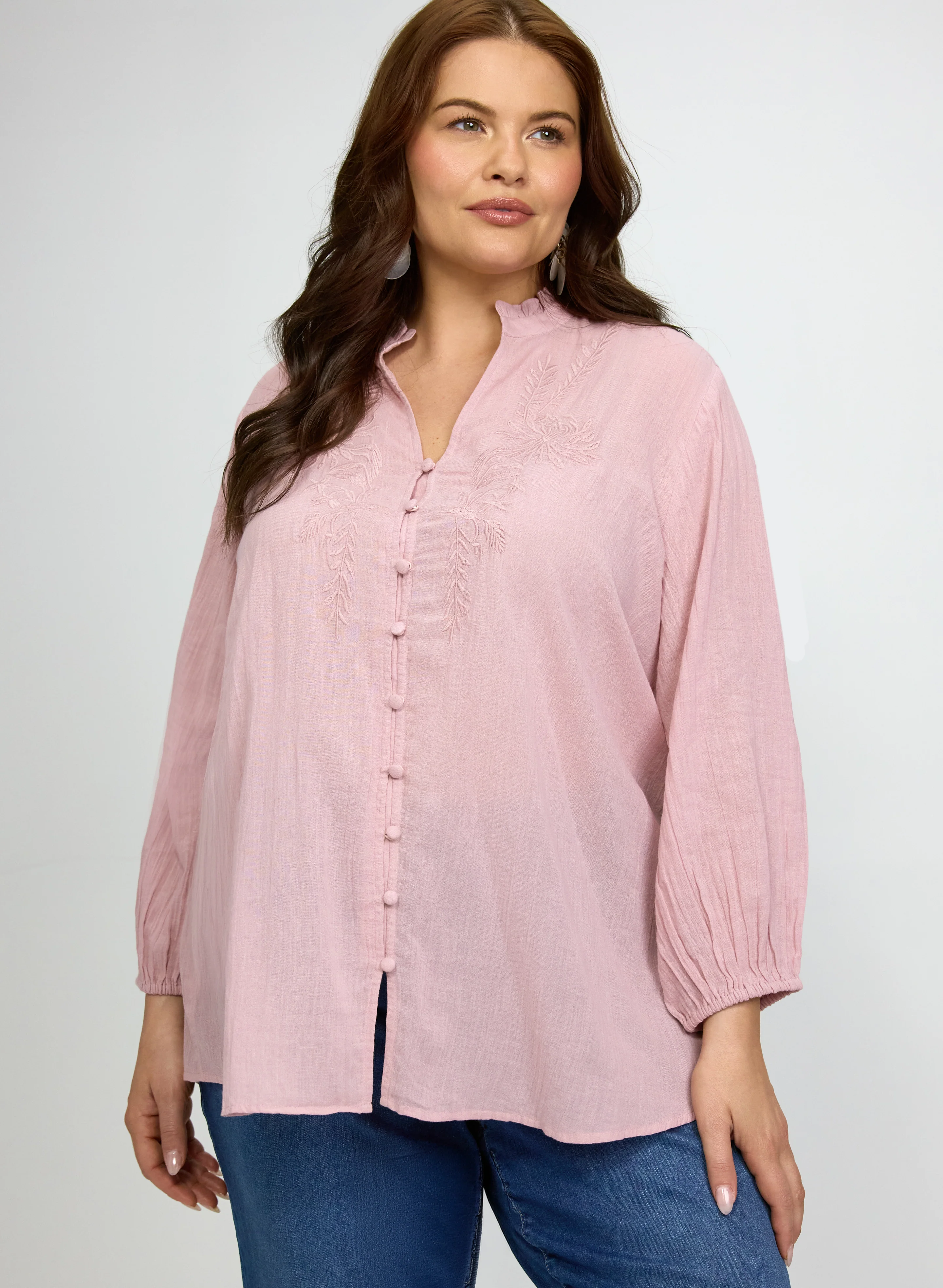 Floral Embroidered Cotton Blouse - Image 5