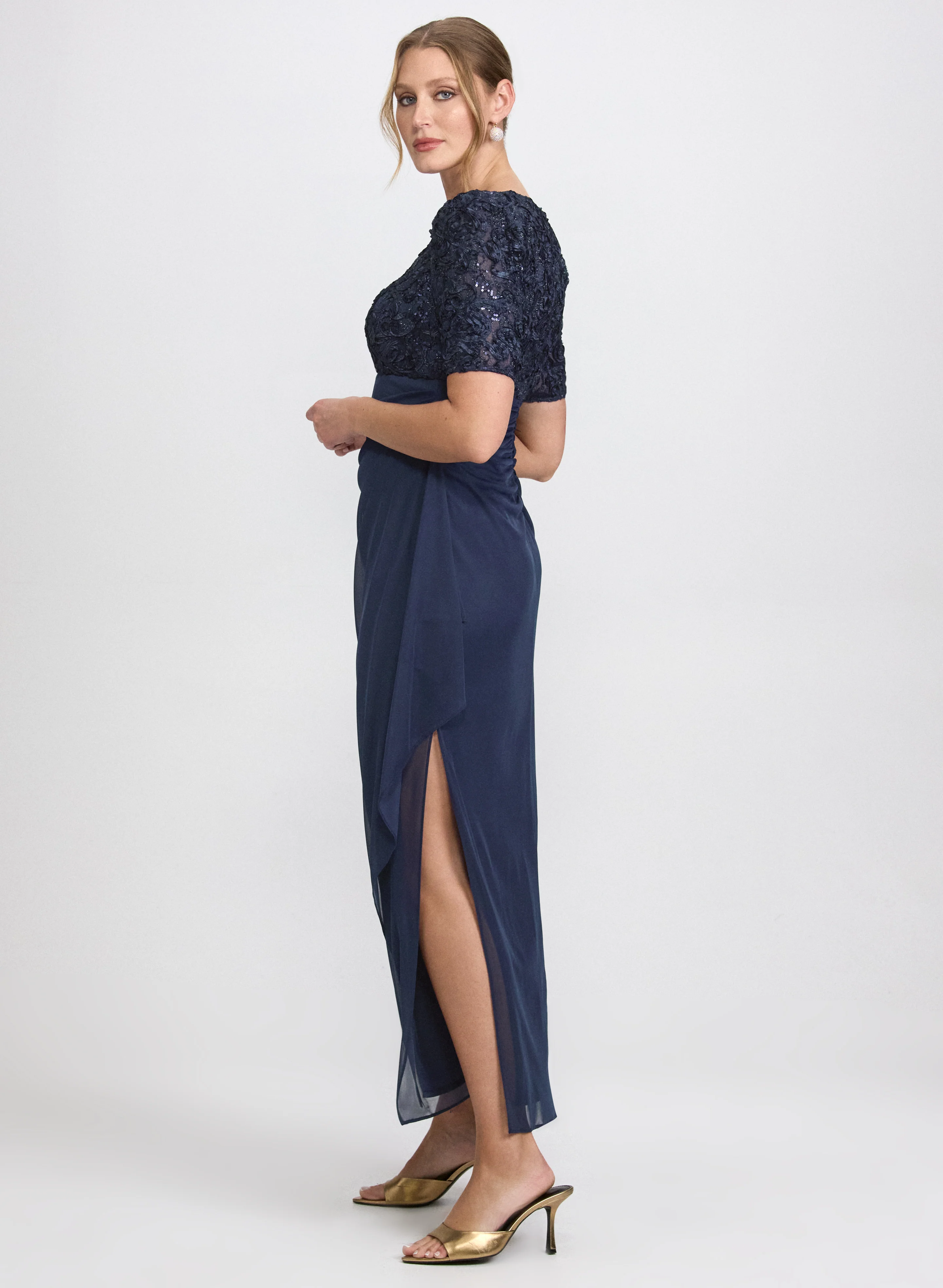 Embroidered Empire Waist Dress - Image 2