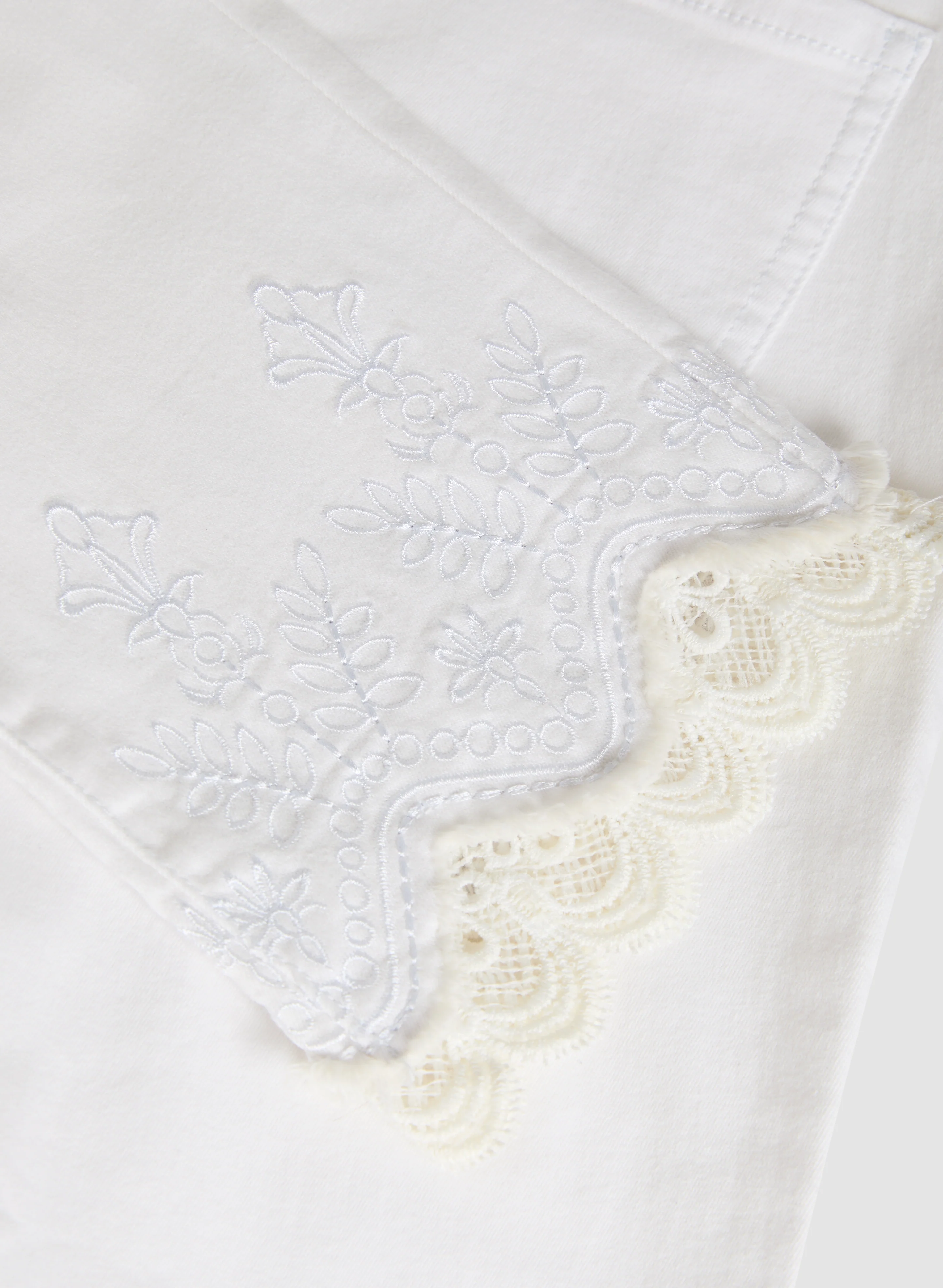 Embroidered Hem Capri Jeans - Image 7
