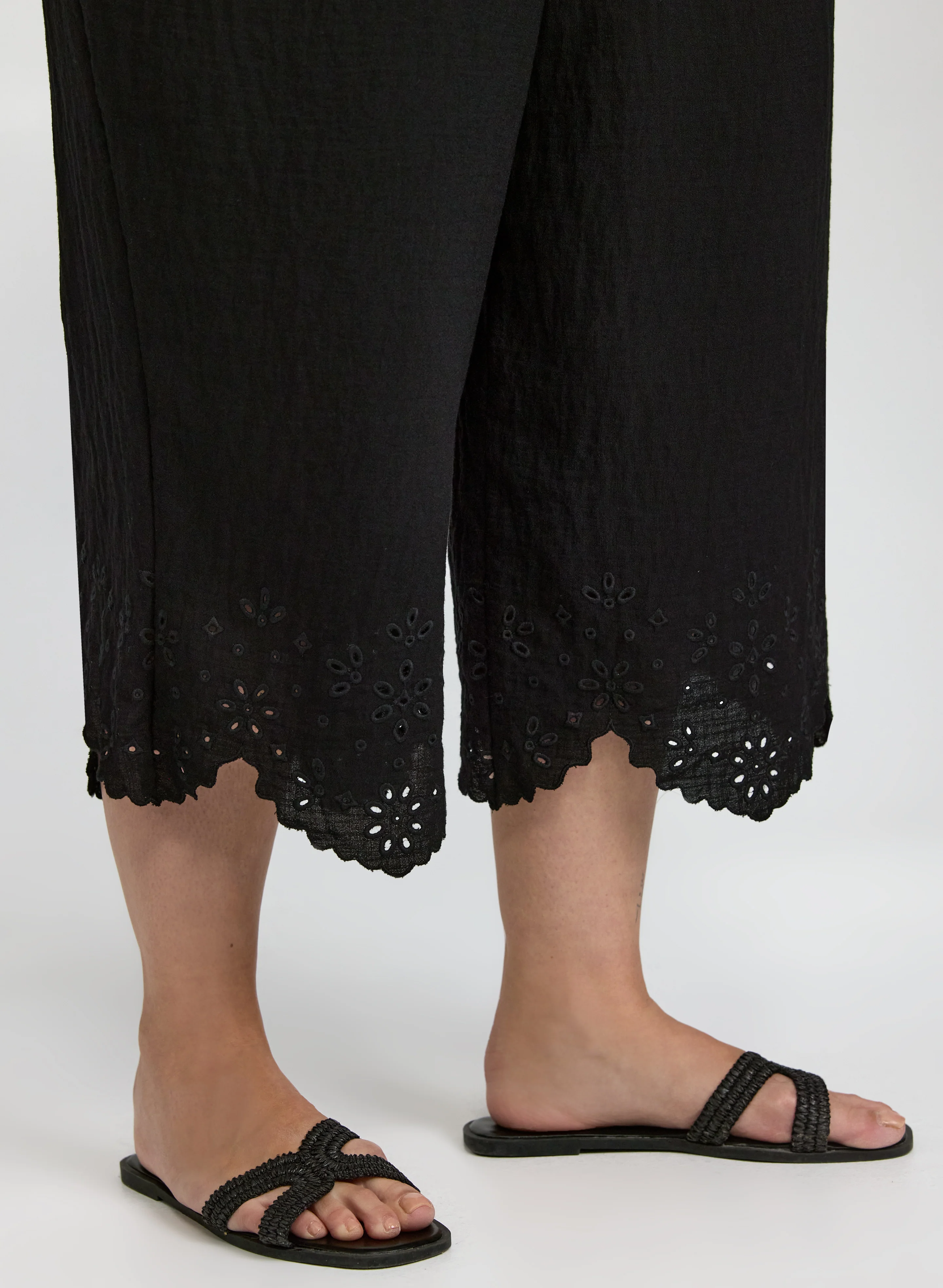 Embroidered Hem Capris - Image 2