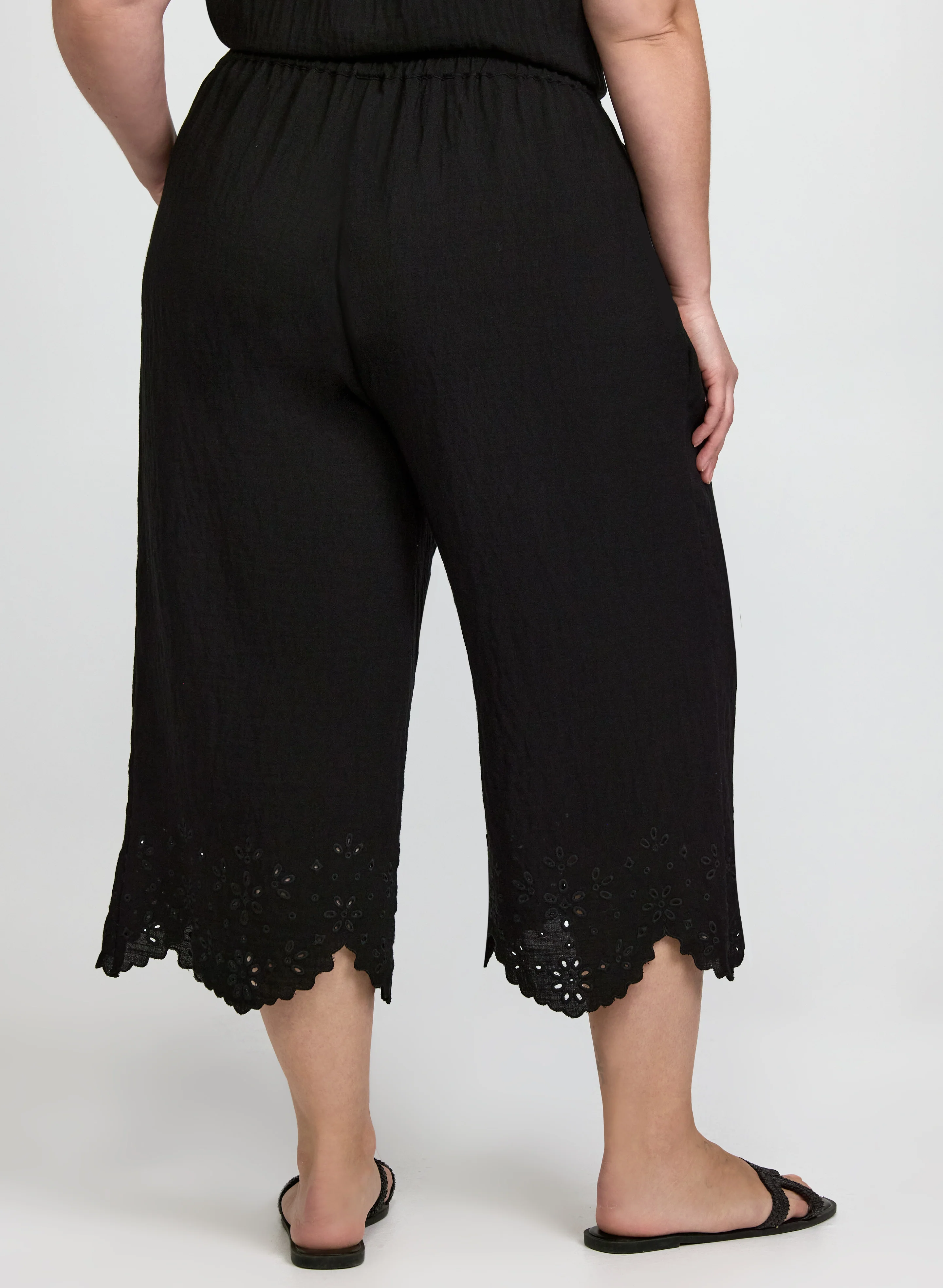 Embroidered Hem Capris - Image 5