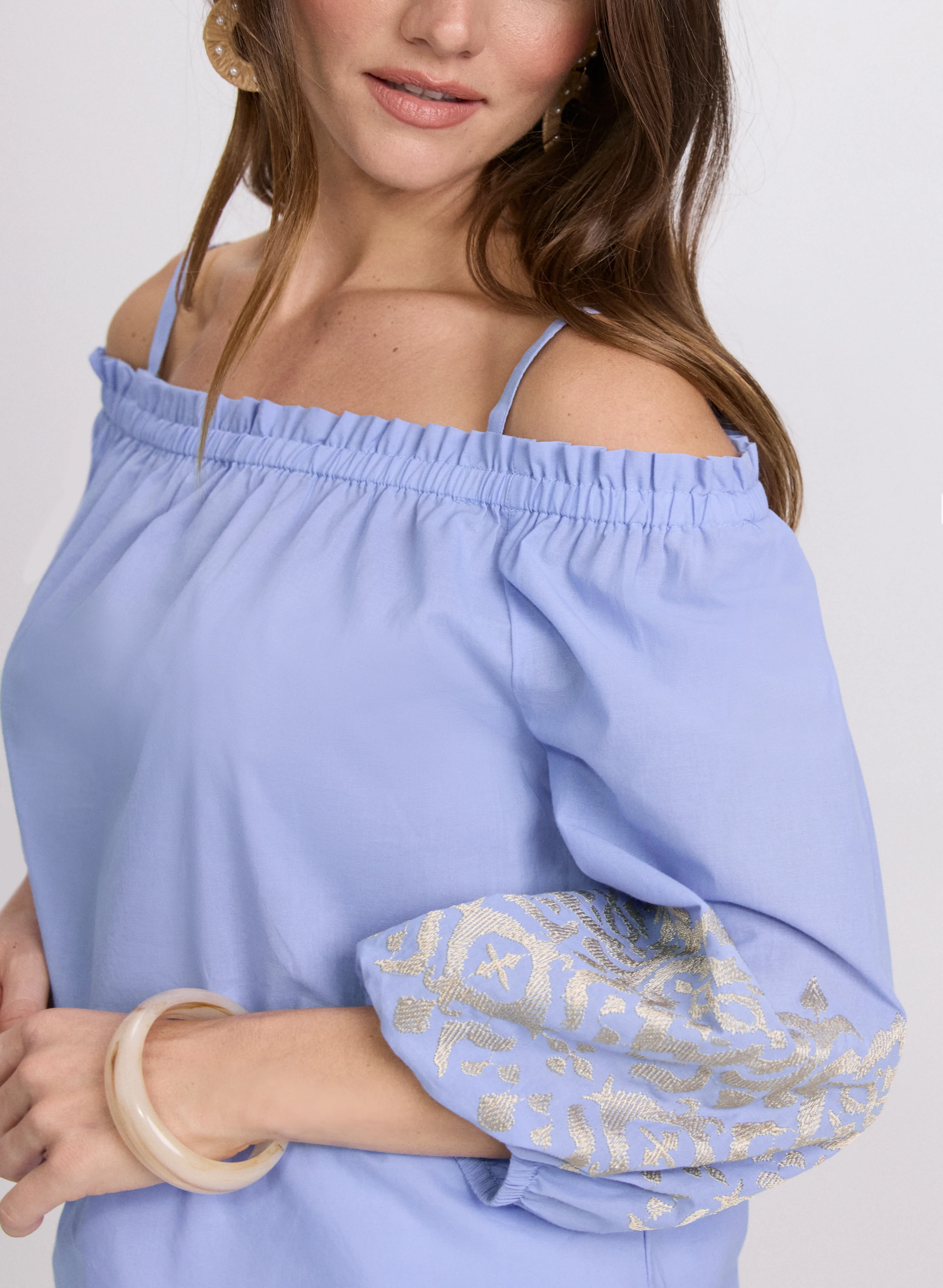Embroidered Off-Shoulder Blouse - Image 2