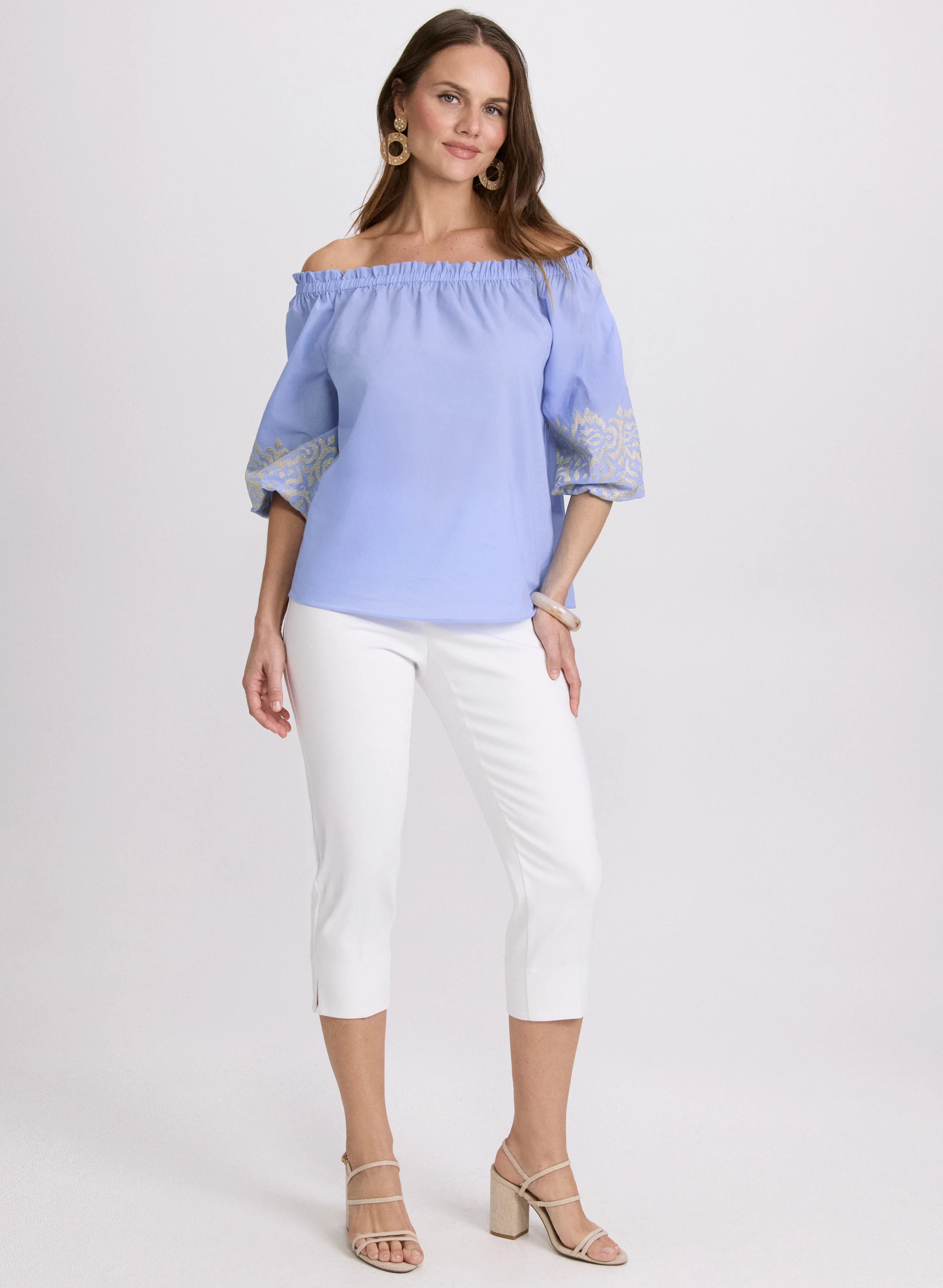 Embroidered Off-Shoulder Blouse - Image 3