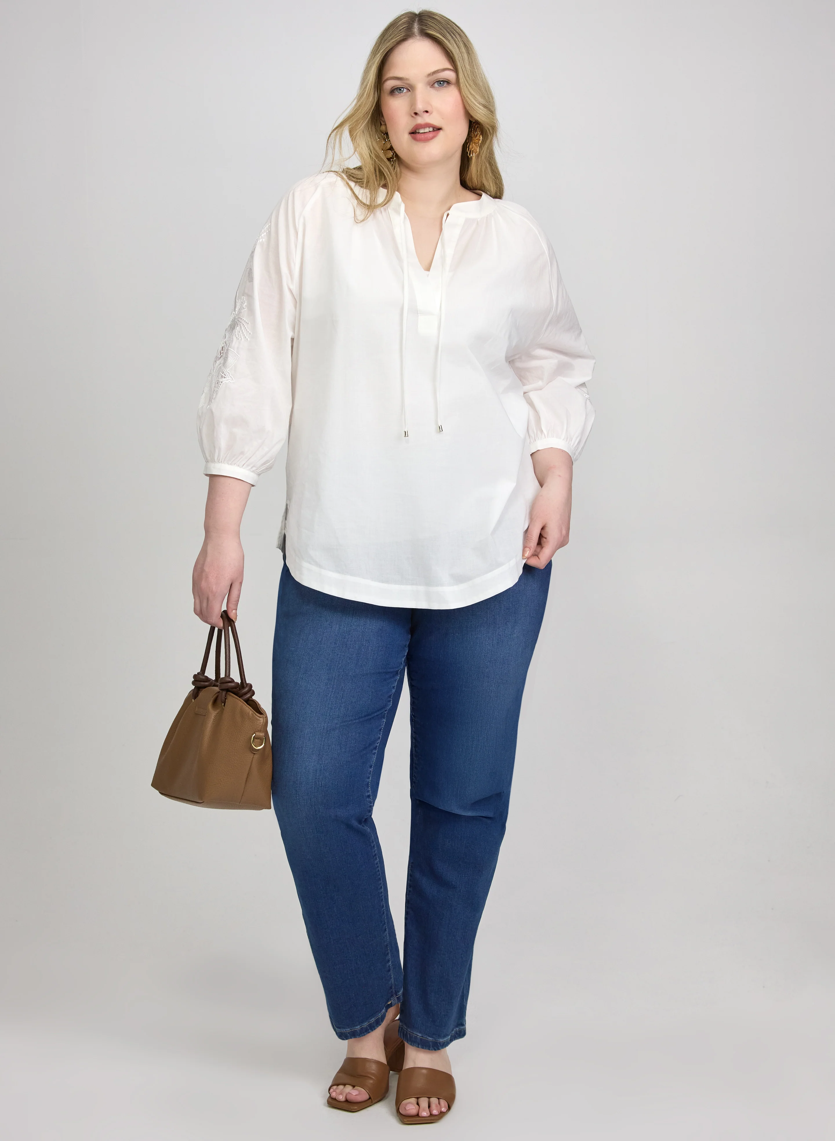 Embroidered Sleeve Blouse - Image 3