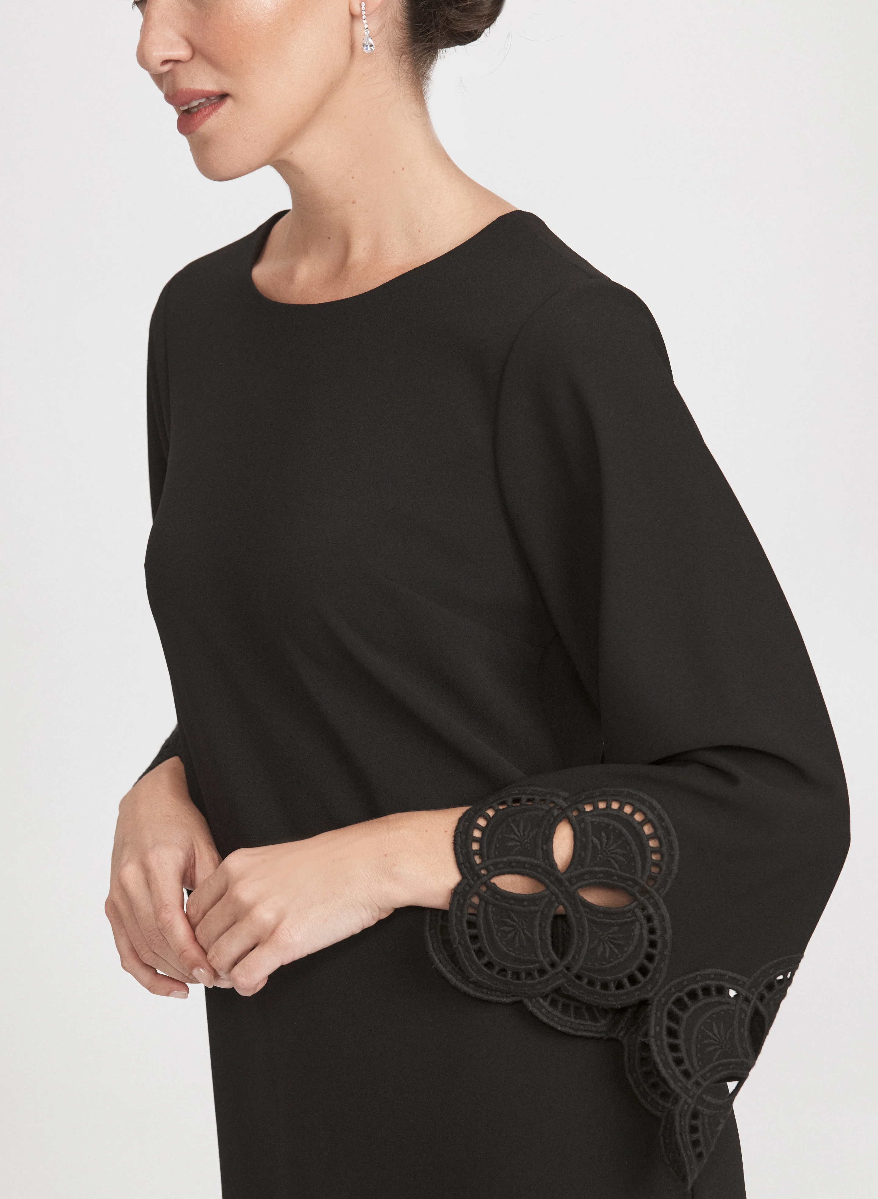Embroidered Sleeve Dress - Image 2