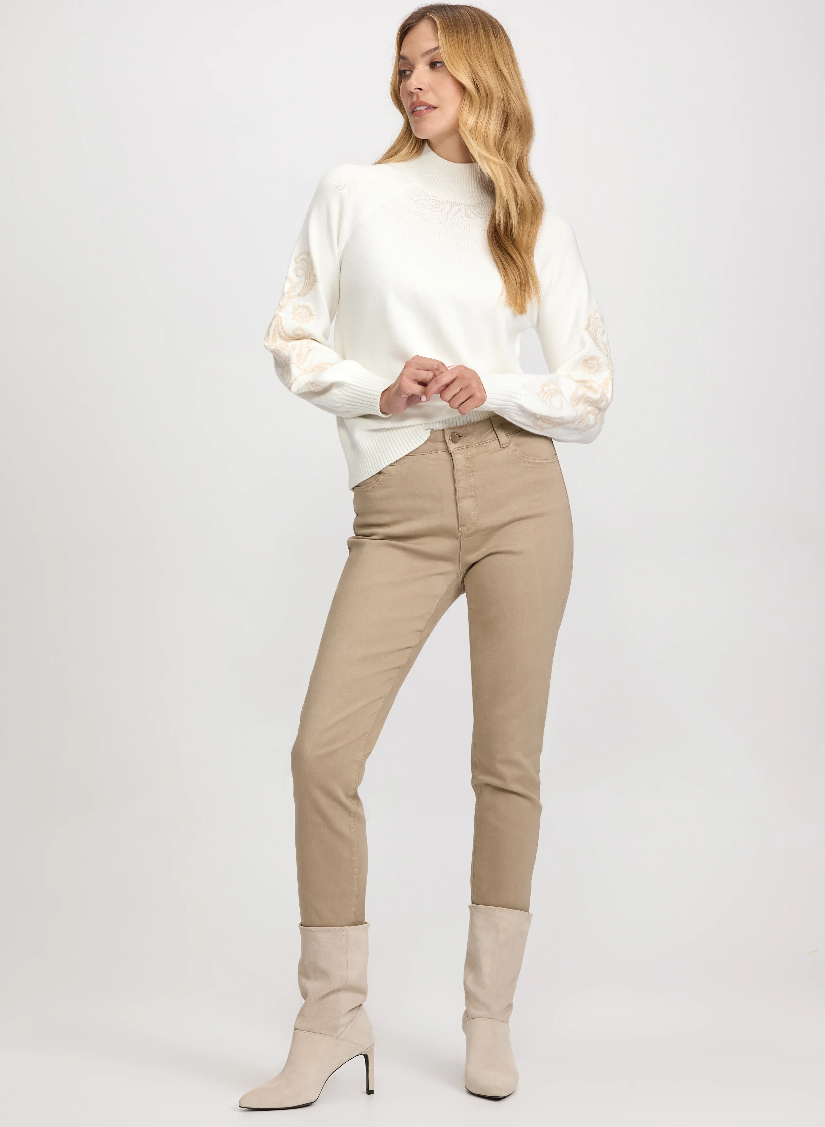 Embroidered Sleeve Sweater - Image 4