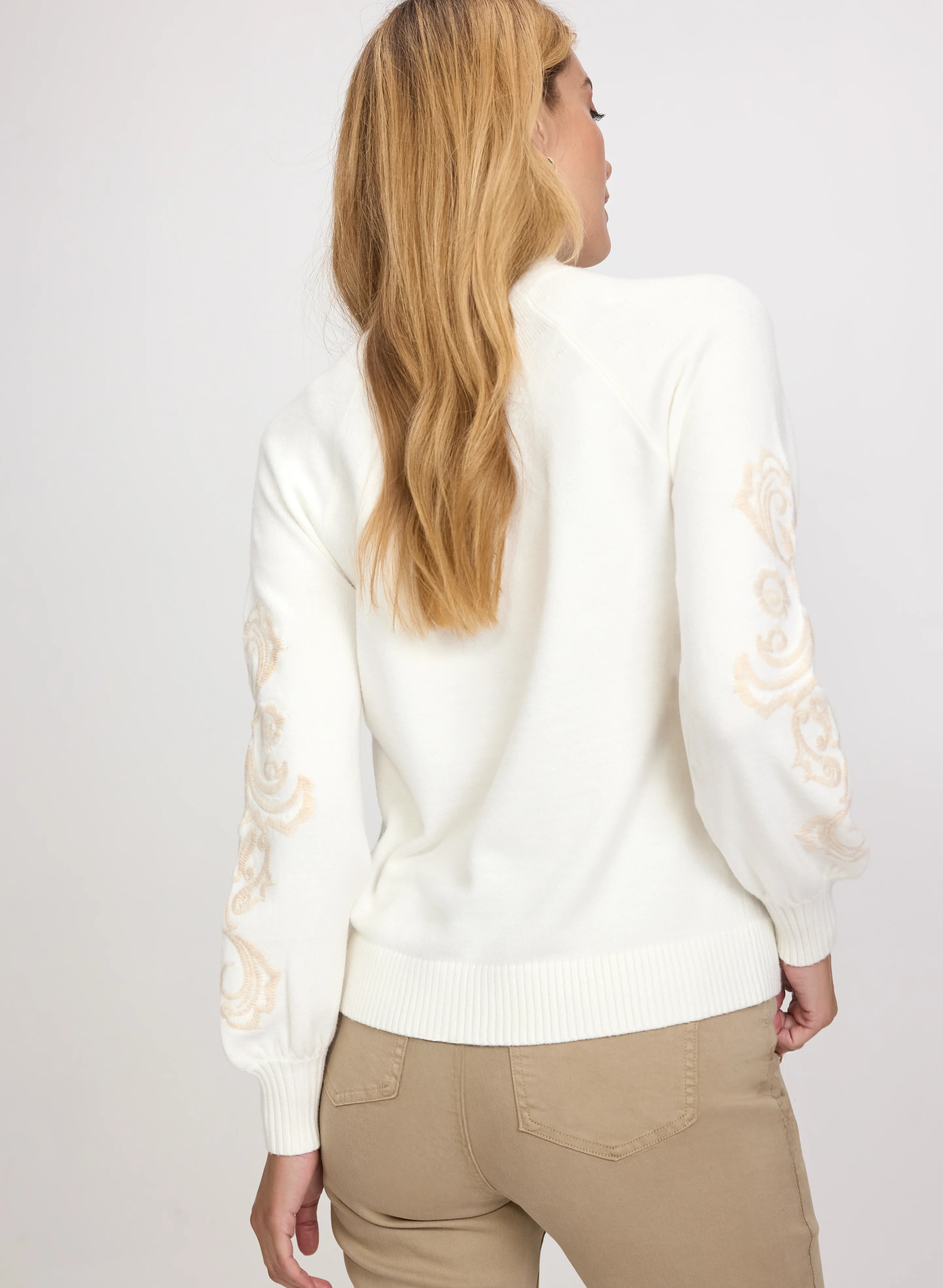 Embroidered Sleeve Sweater - Image 5