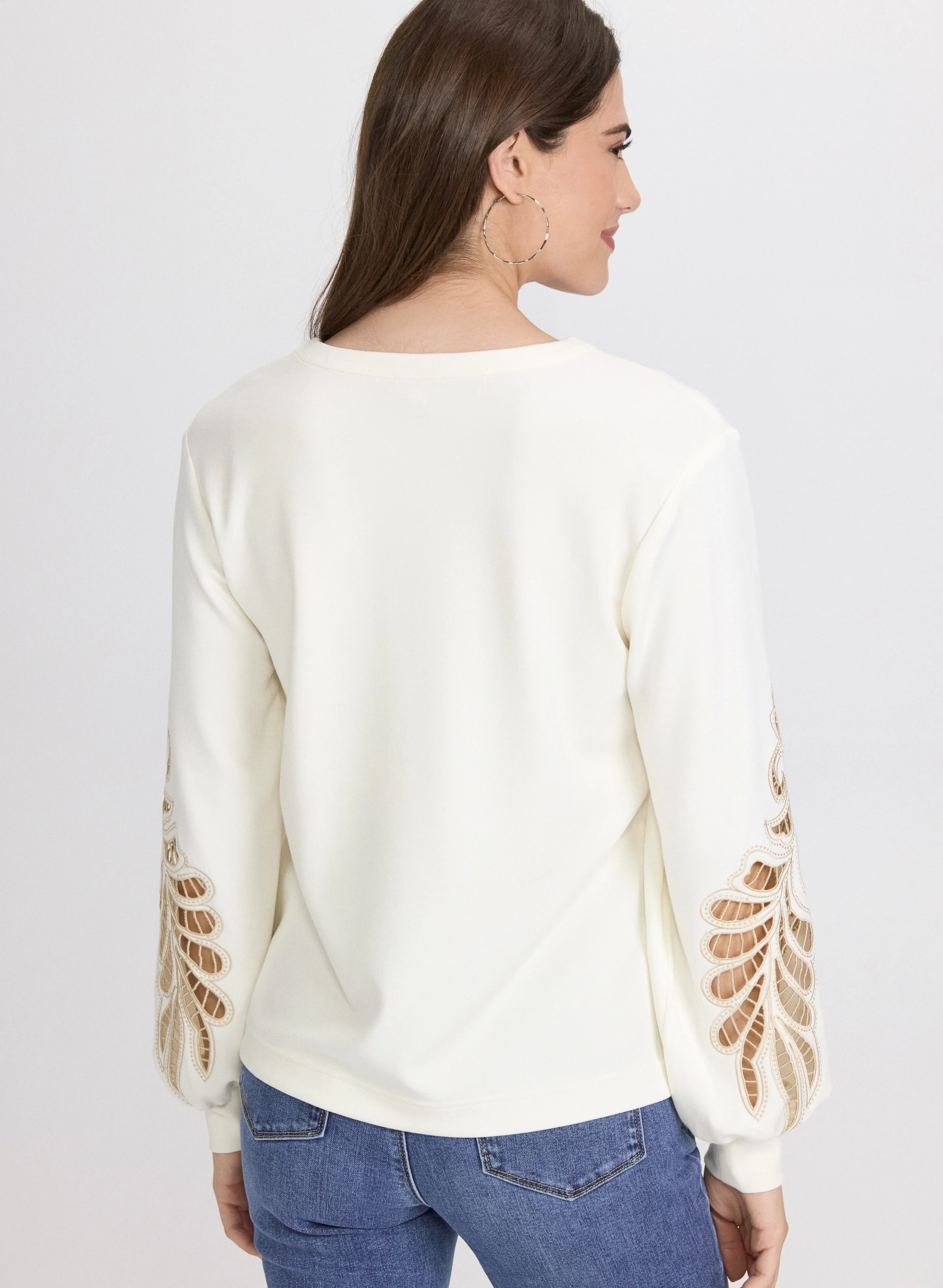 Embroidered Sleeve Top - Image 4