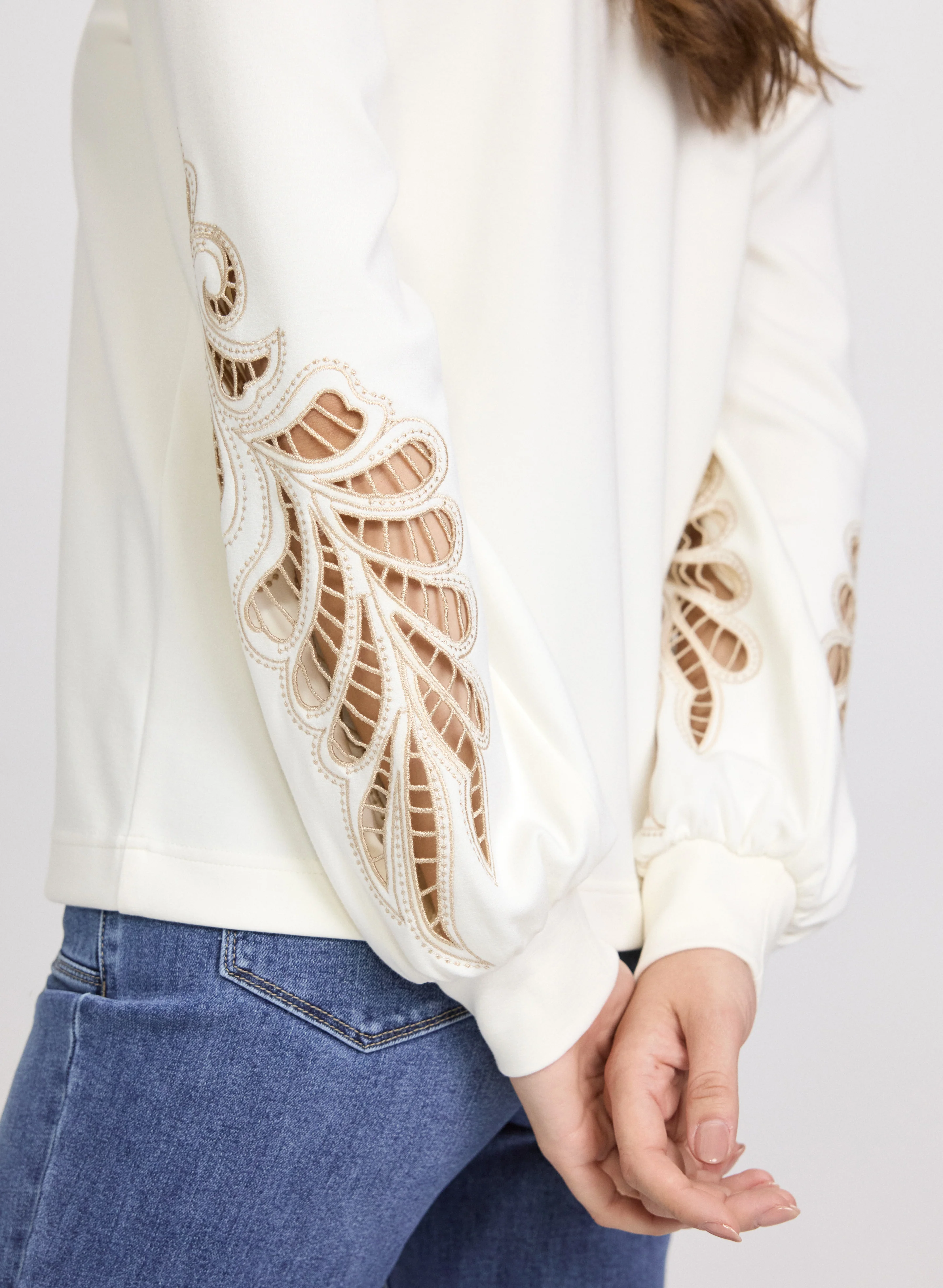 Embroidered Sleeve Top - Image 5