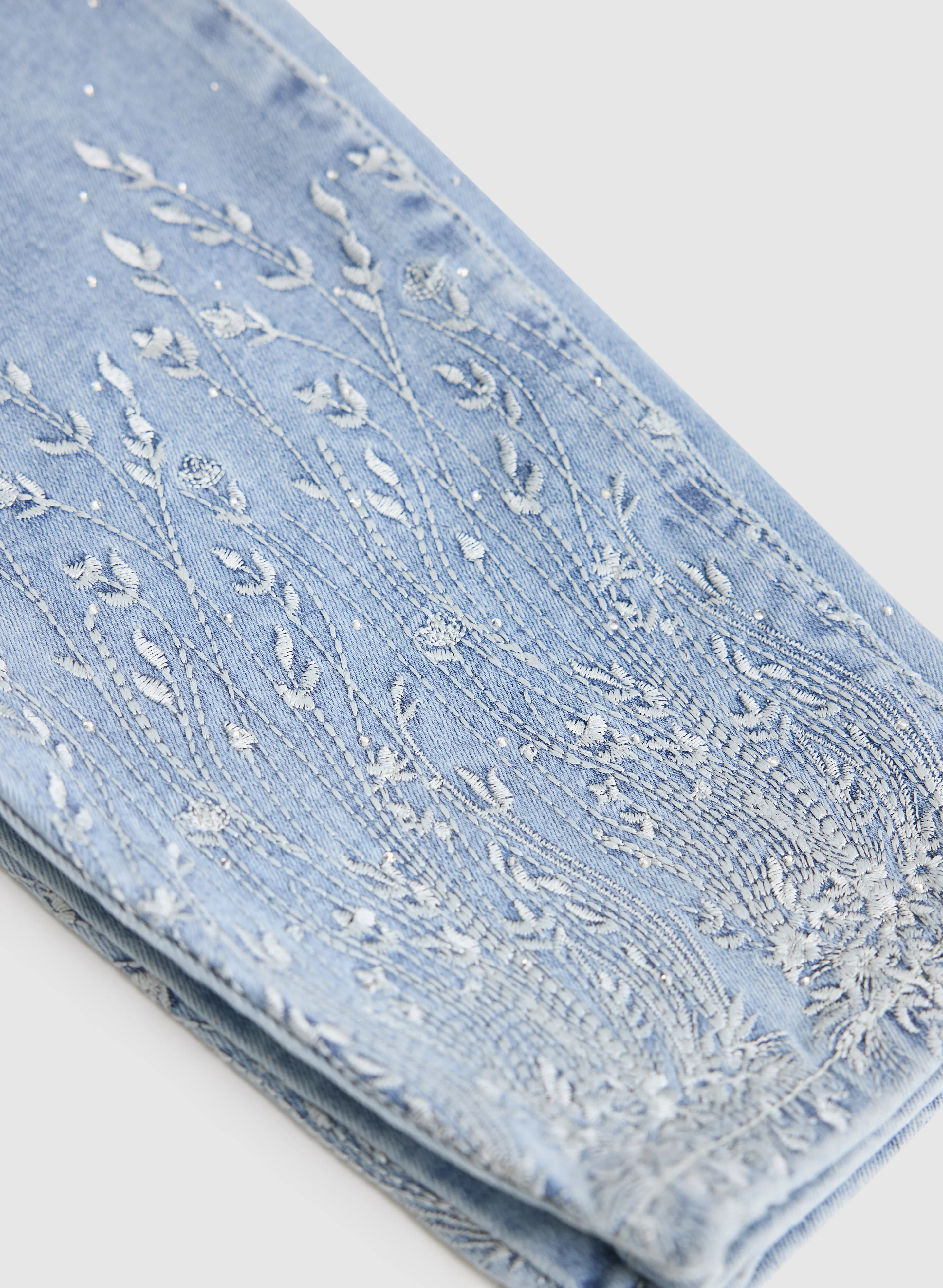 Embroidered Slim-Leg Jeans - Image 7