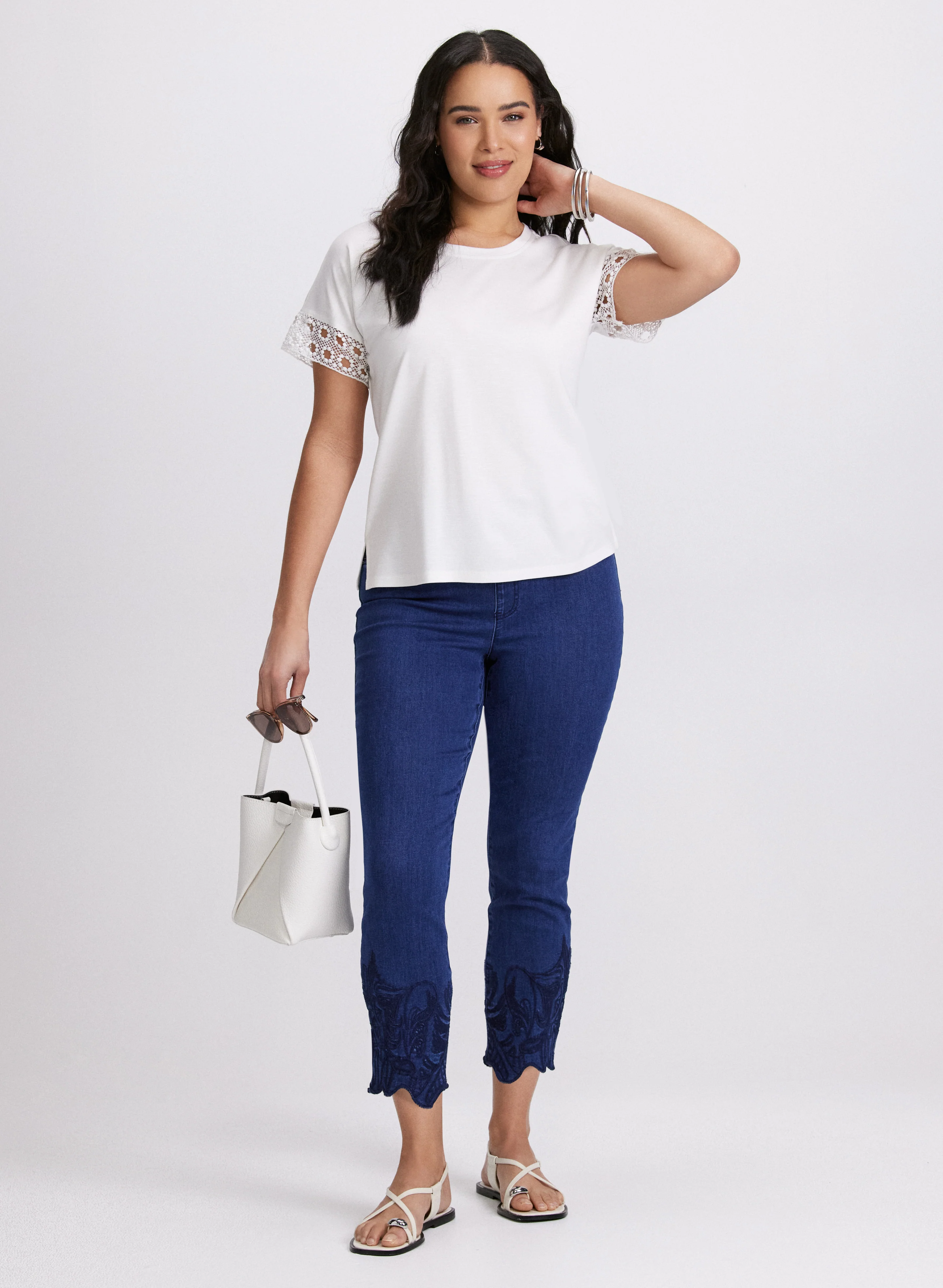 Embroidered Slim-Leg Jeans - Image 3