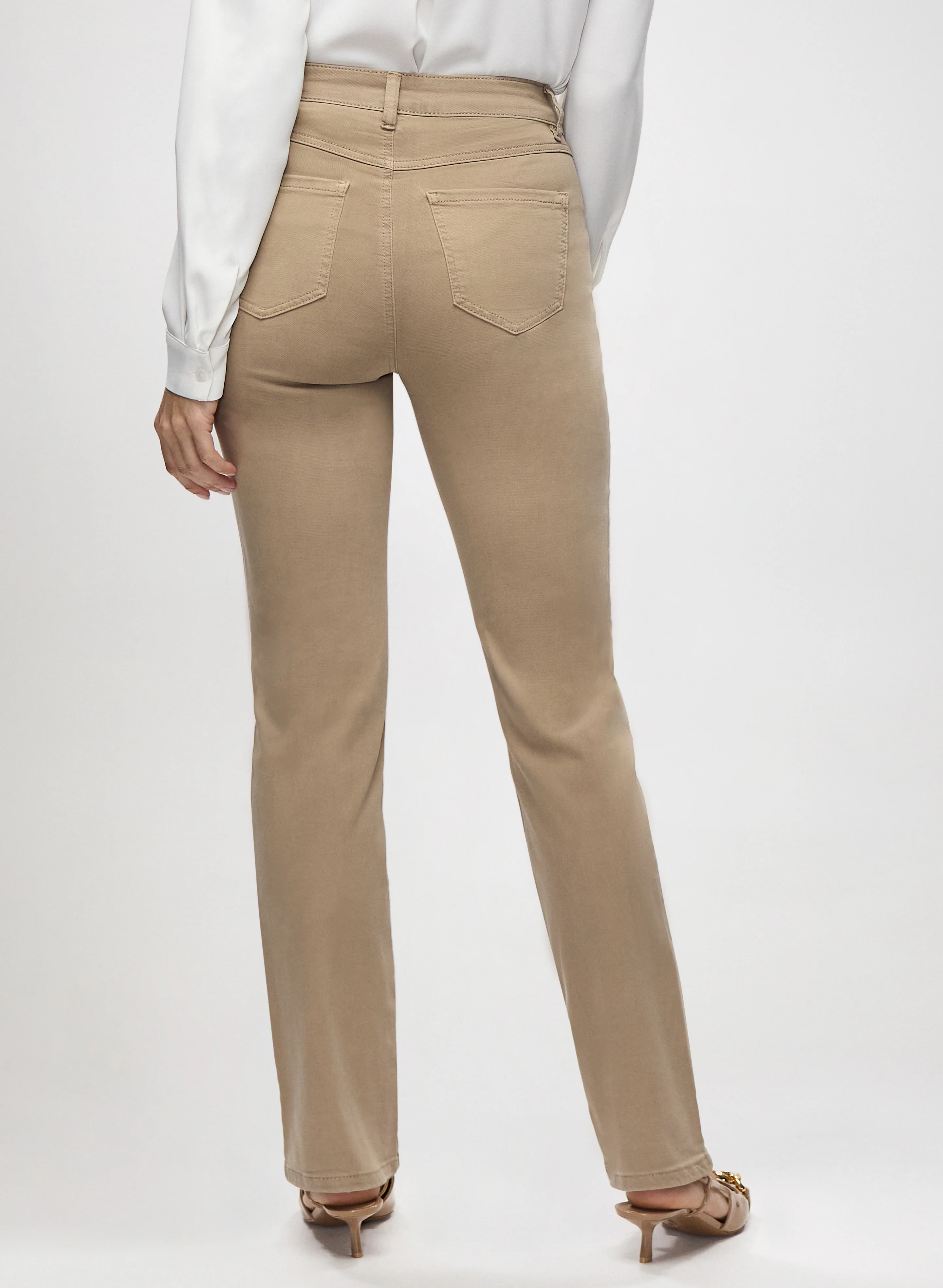 Embroidered Straight Leg Denim Pants - Image 2