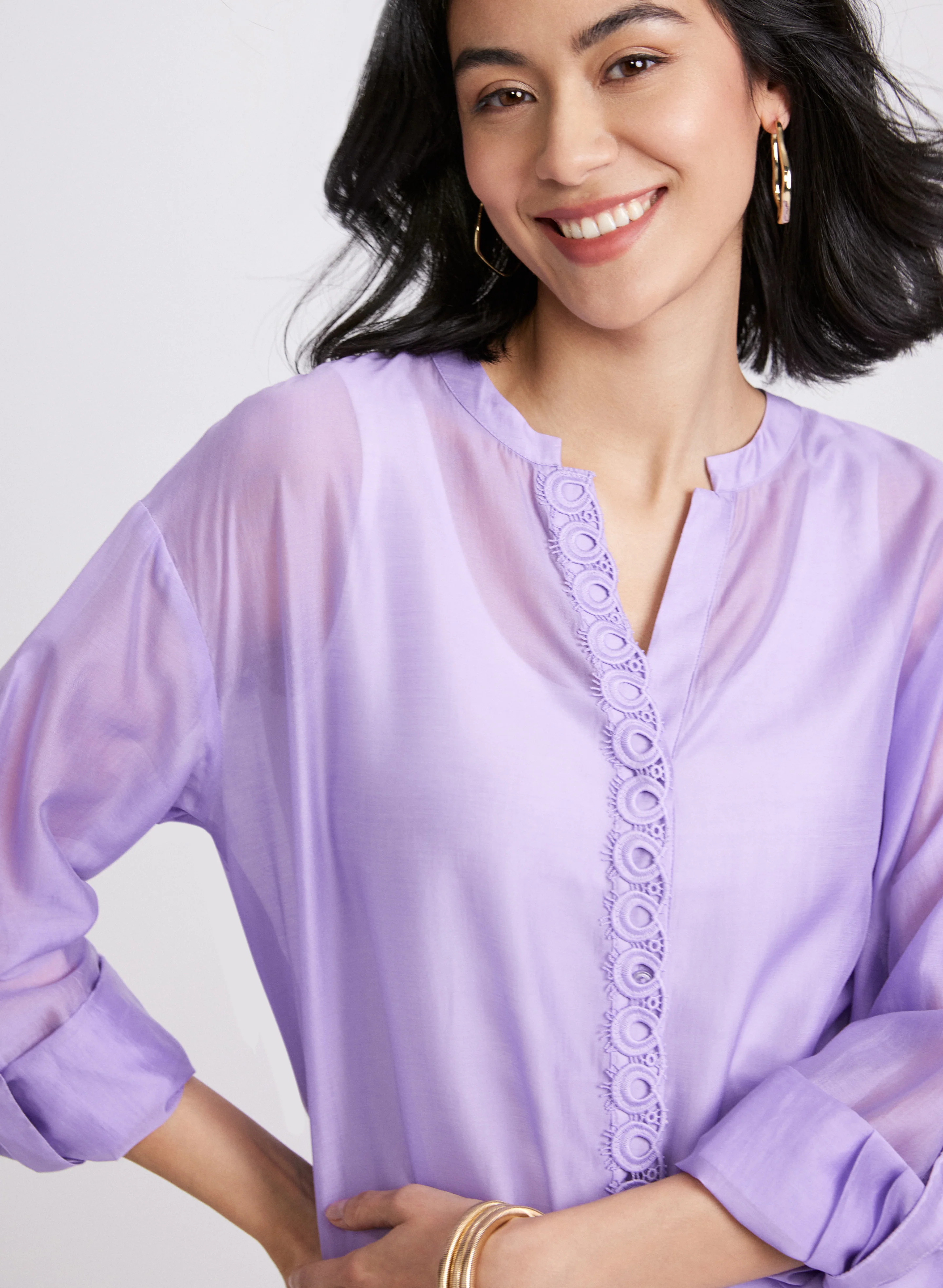 Embroidered Trim Blouse - Image 2