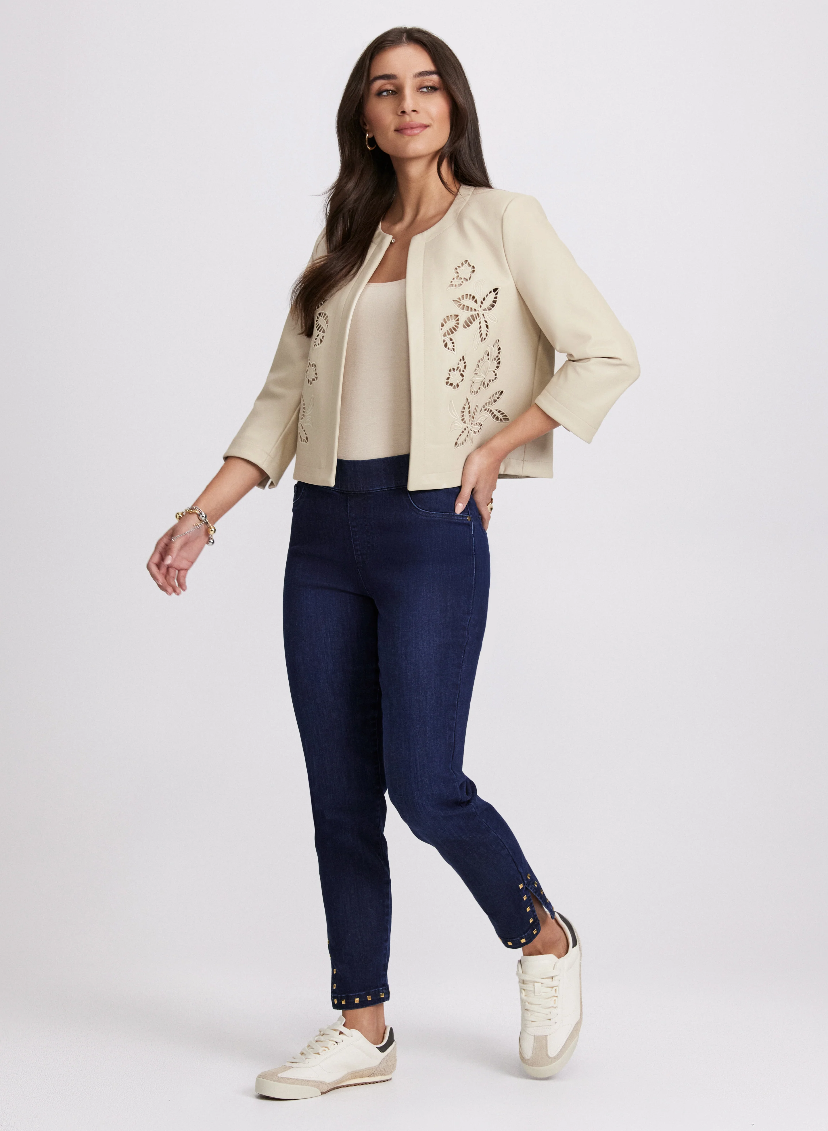 Embroidered Vegan Leather Jacket - Image 4
