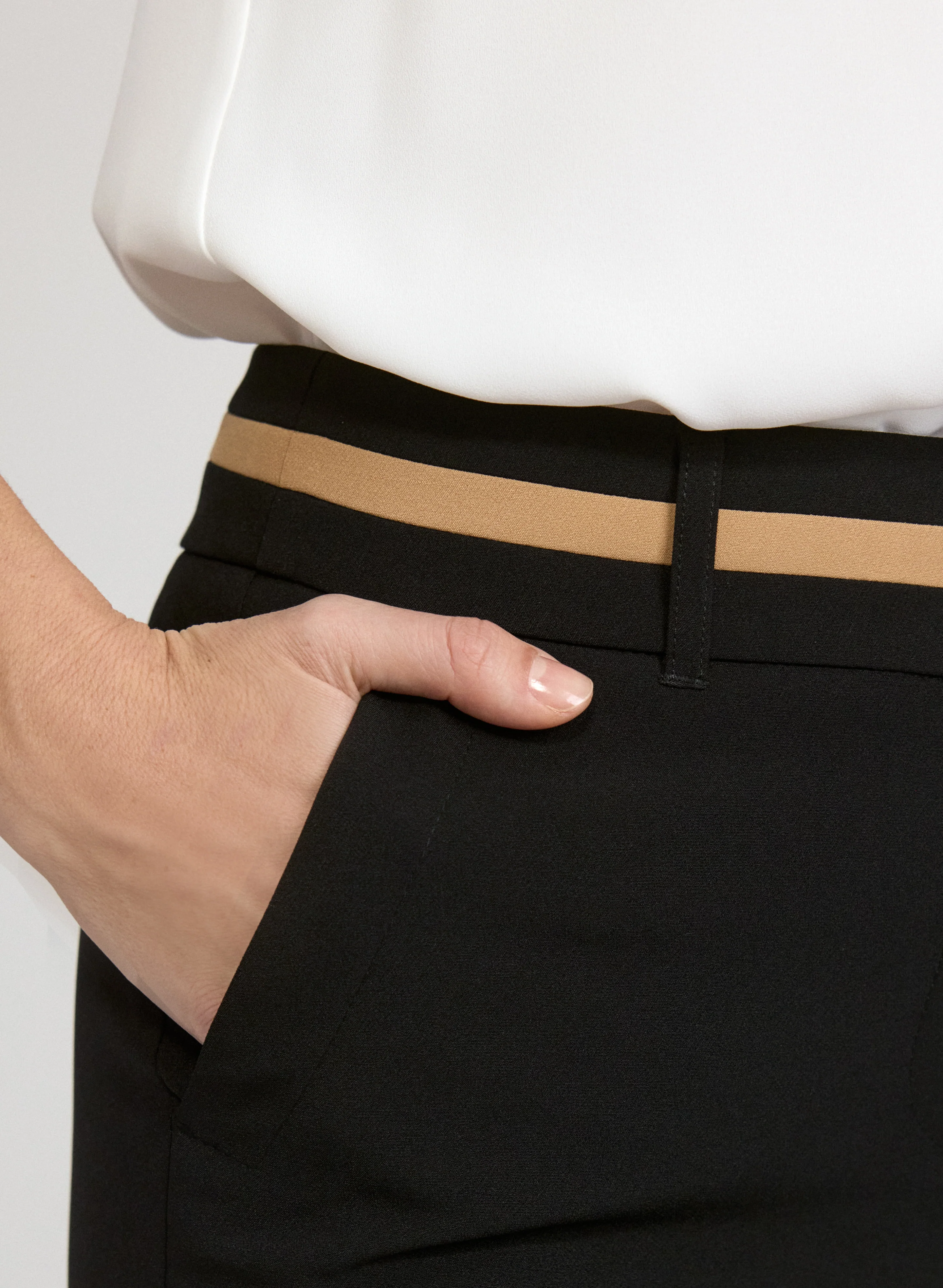 Emma Contrast Trim Slim-Leg Pants - Image 2