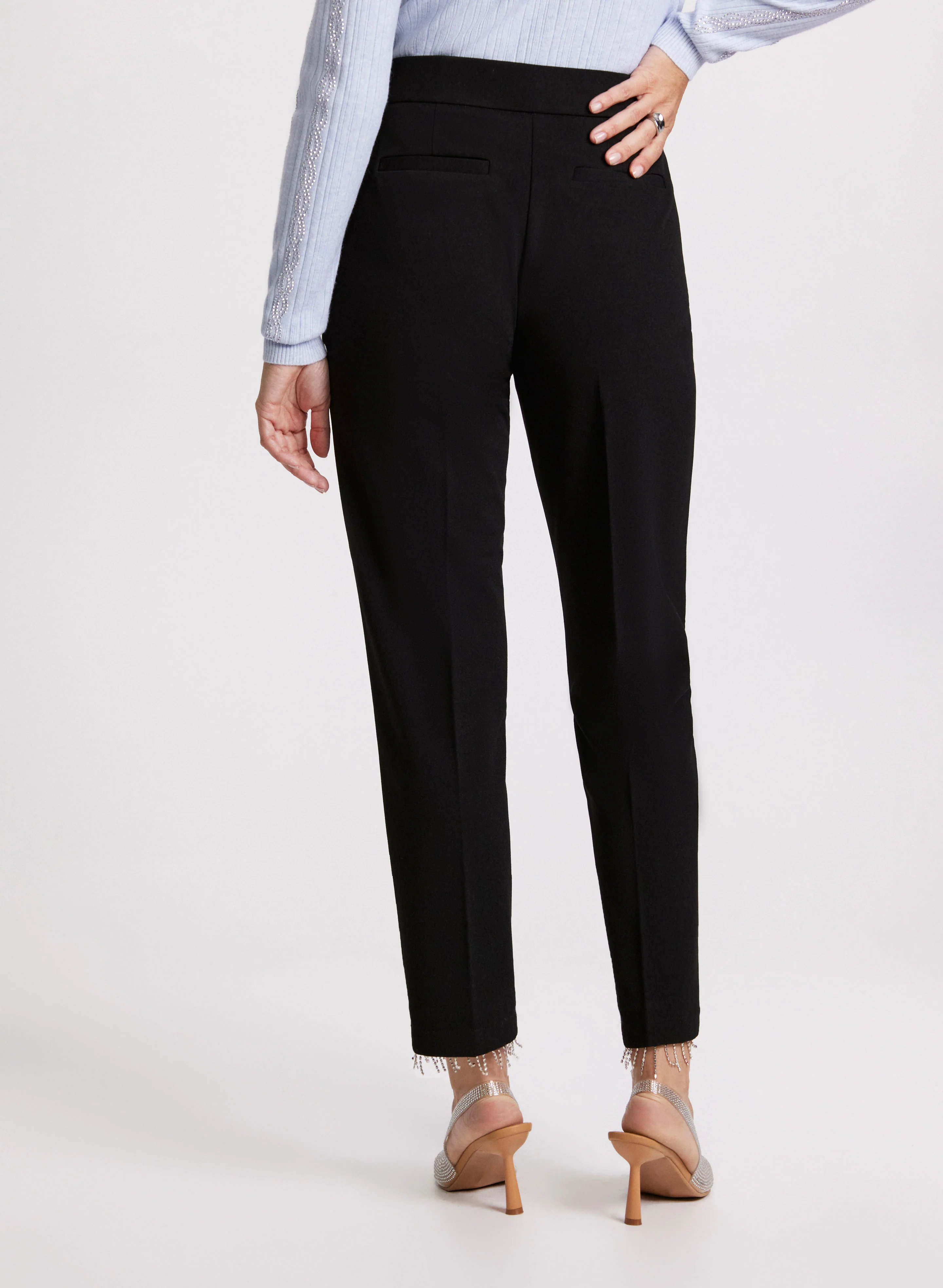 Emma Crystal Fringe Slim-Leg Pants - Image 4