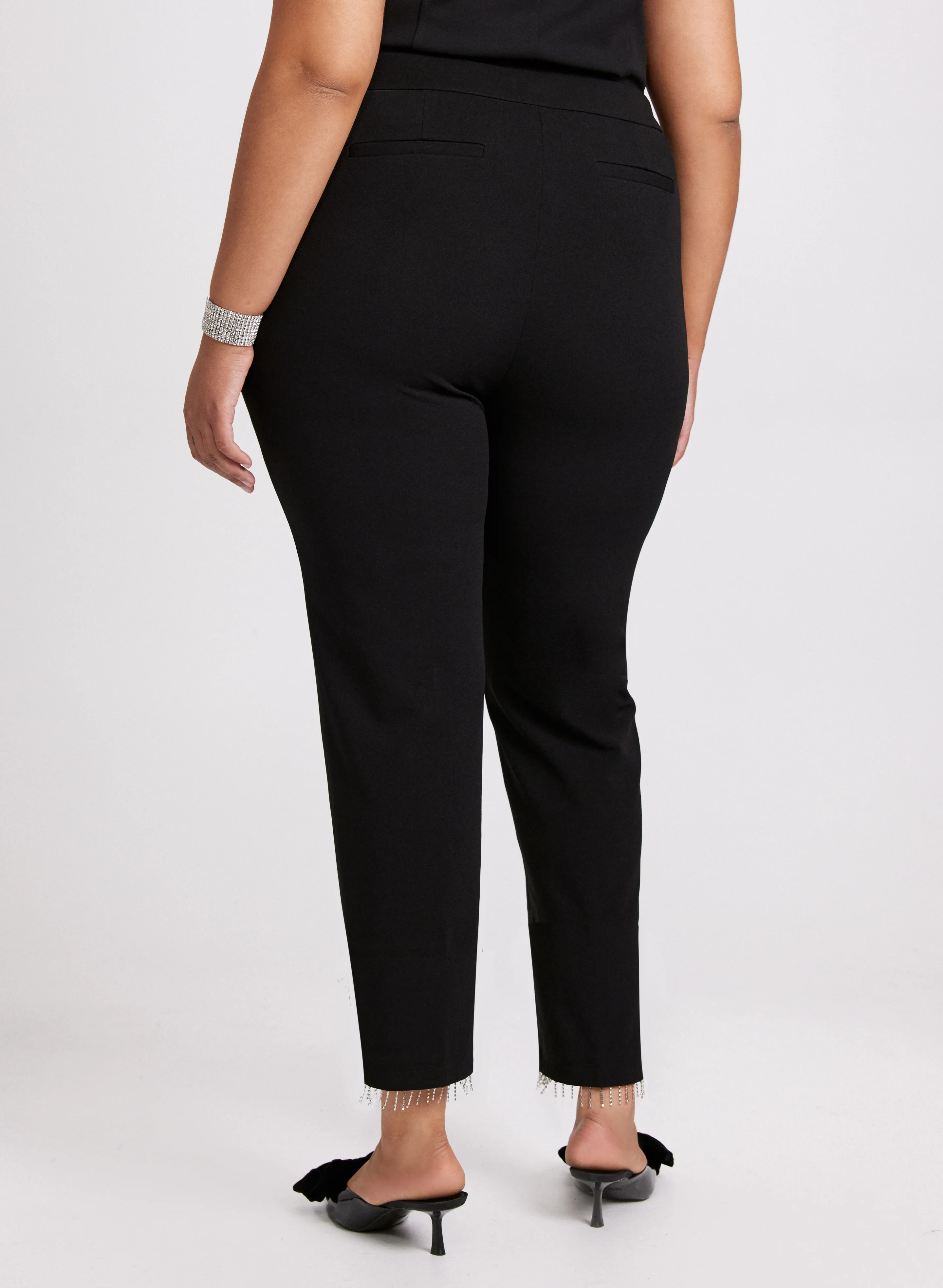 Emma Crystal Fringe Slim-Leg Pants - Image 4