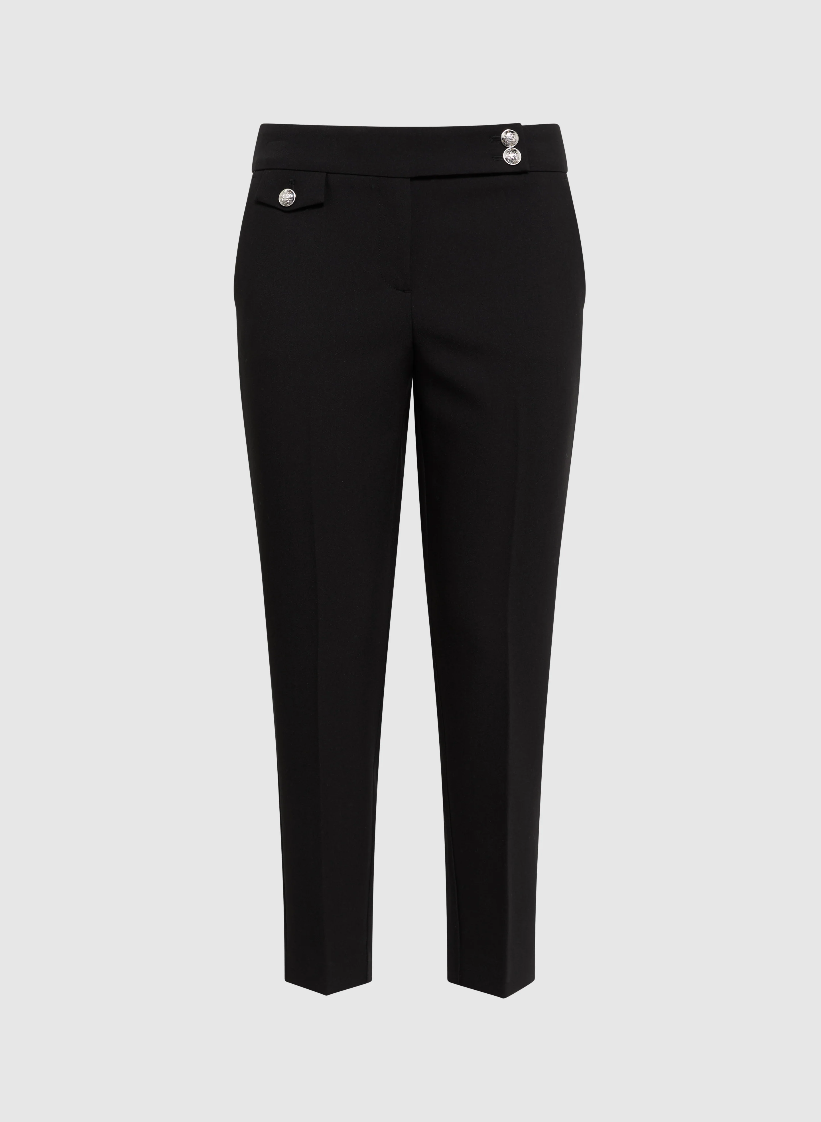 Emma Embossed Button Slim-Leg Pants - Image 6