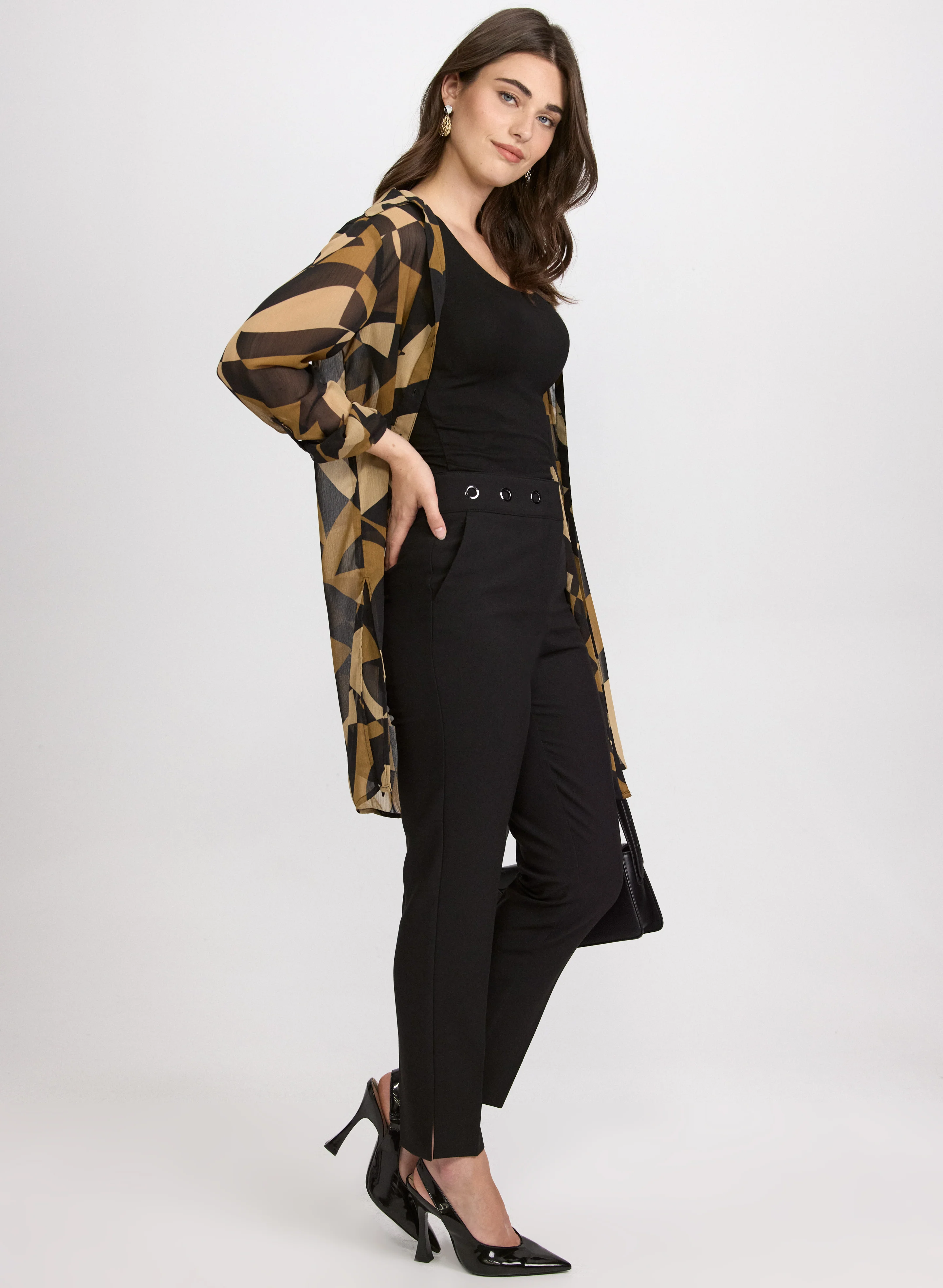 Emma Grommet Trim Slim-Leg Pants - Image 3