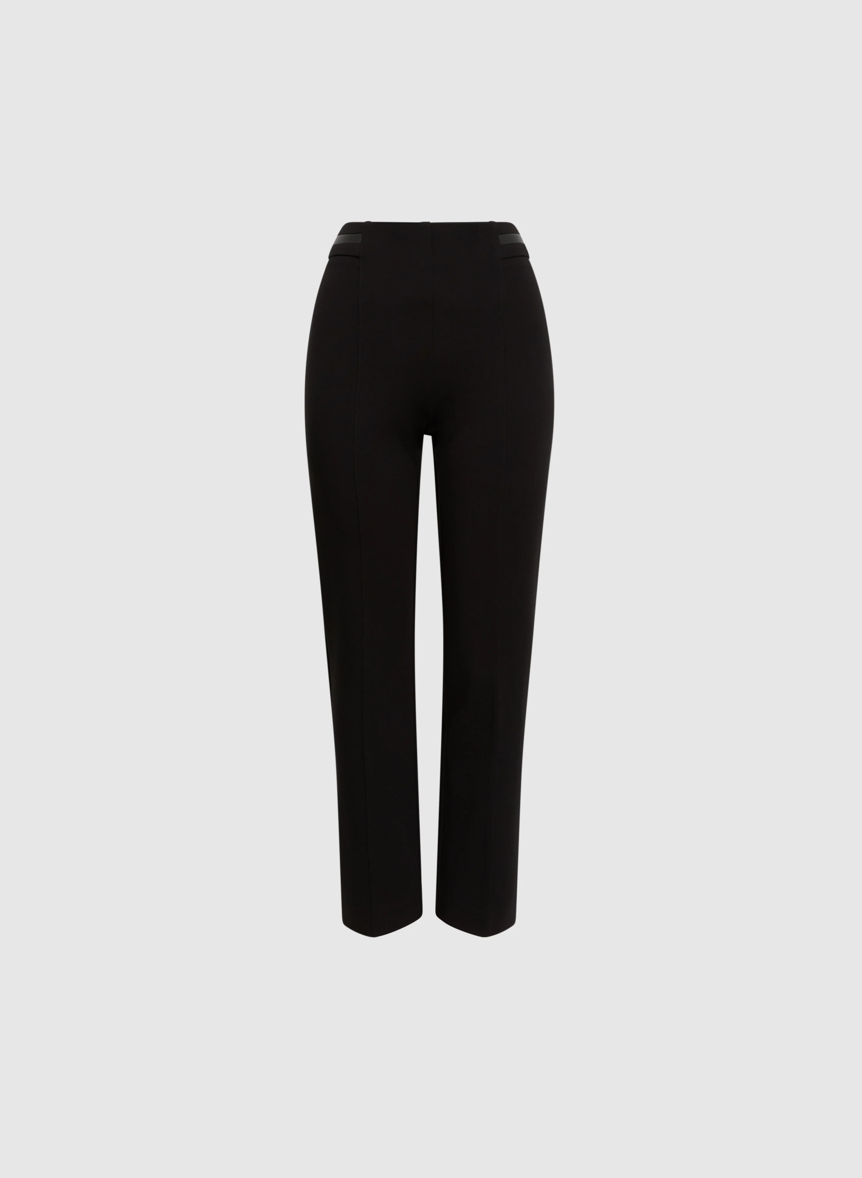 Sofia Vegan Leather Trim Straight-Leg Pants - Regular - Image 6