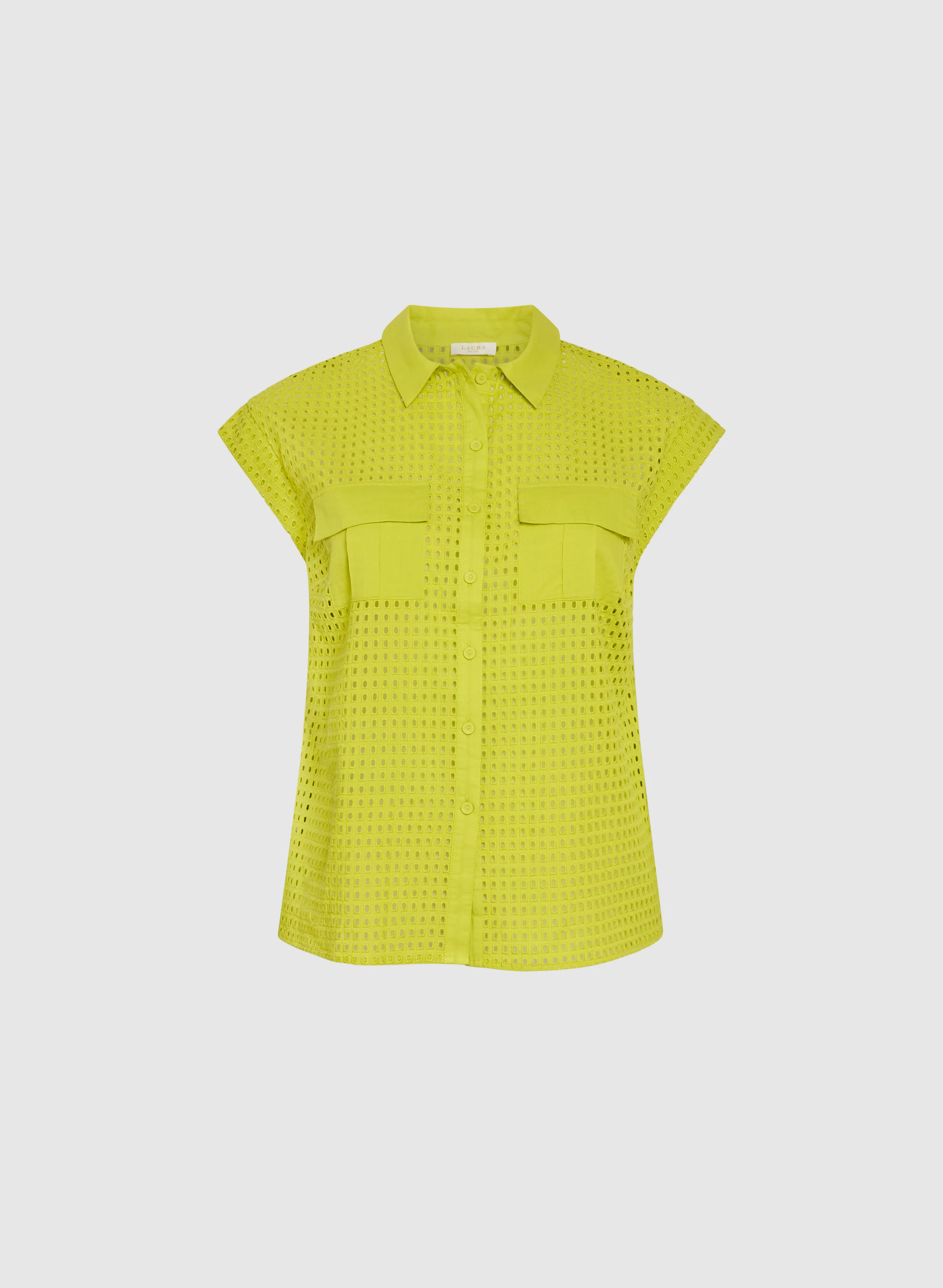 Eyelet Button-Down Blouse - Image 6