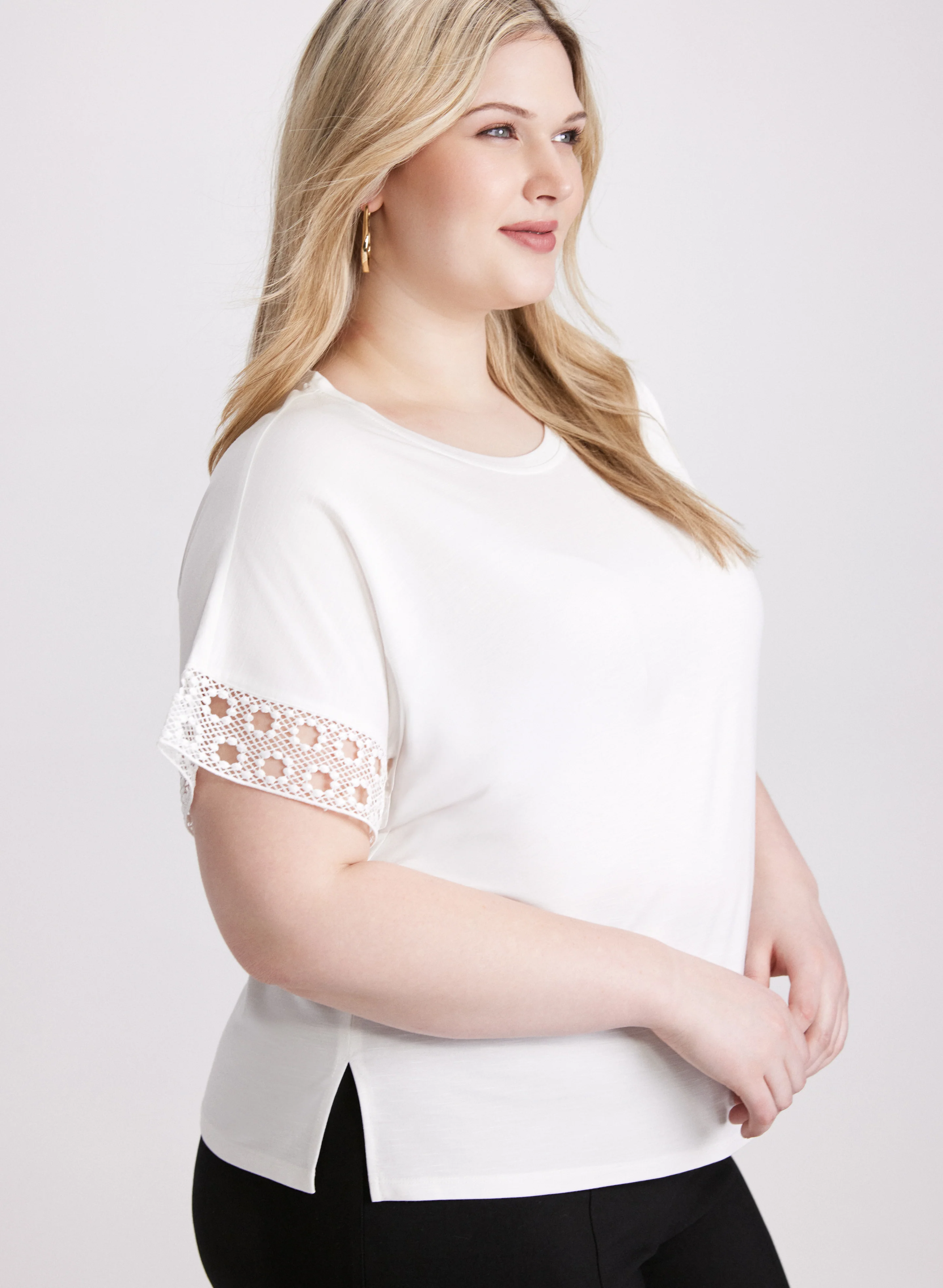 Eyelet Trim T-Shirt - Image 2