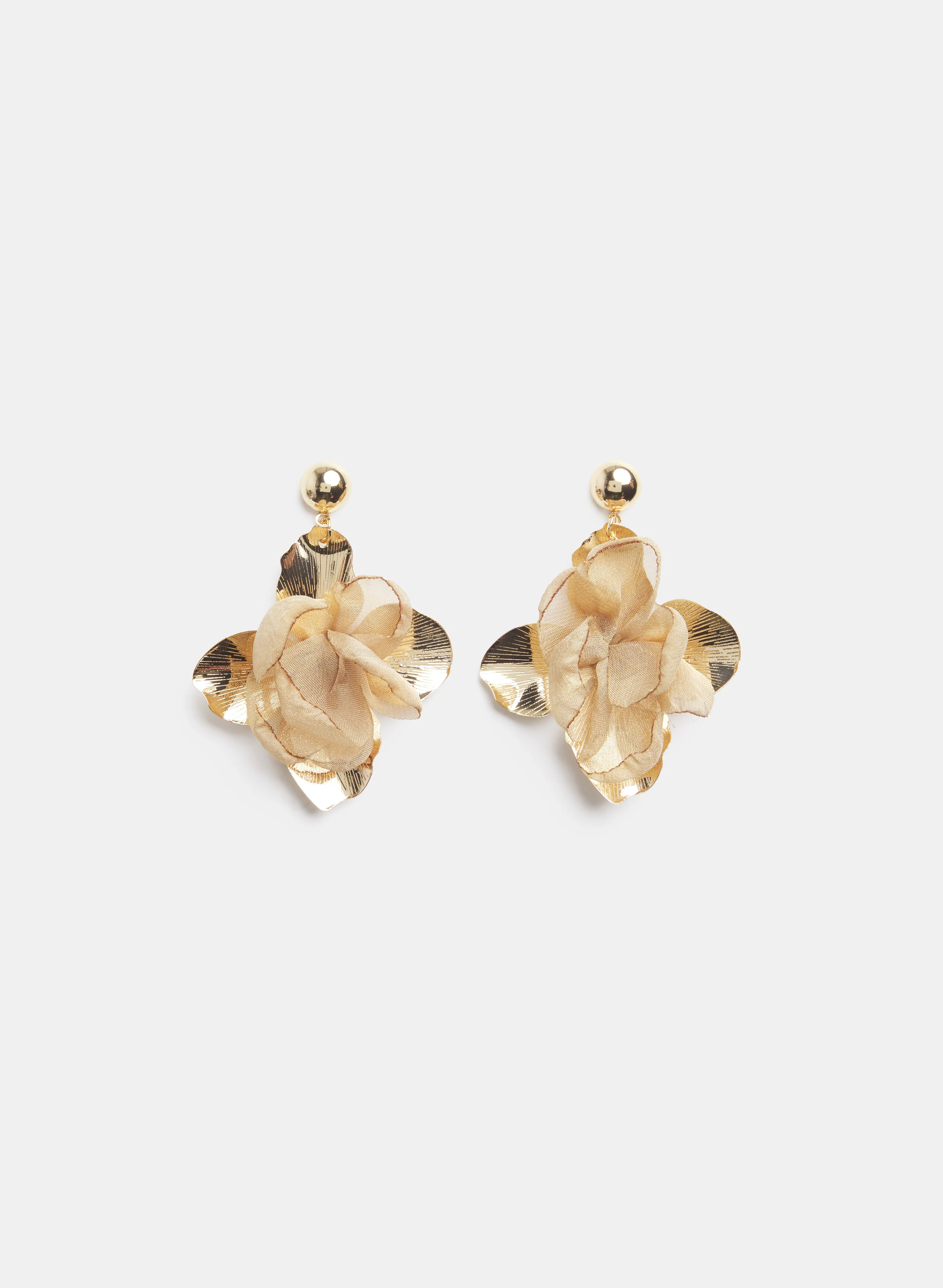 Fabric Flower Earrings