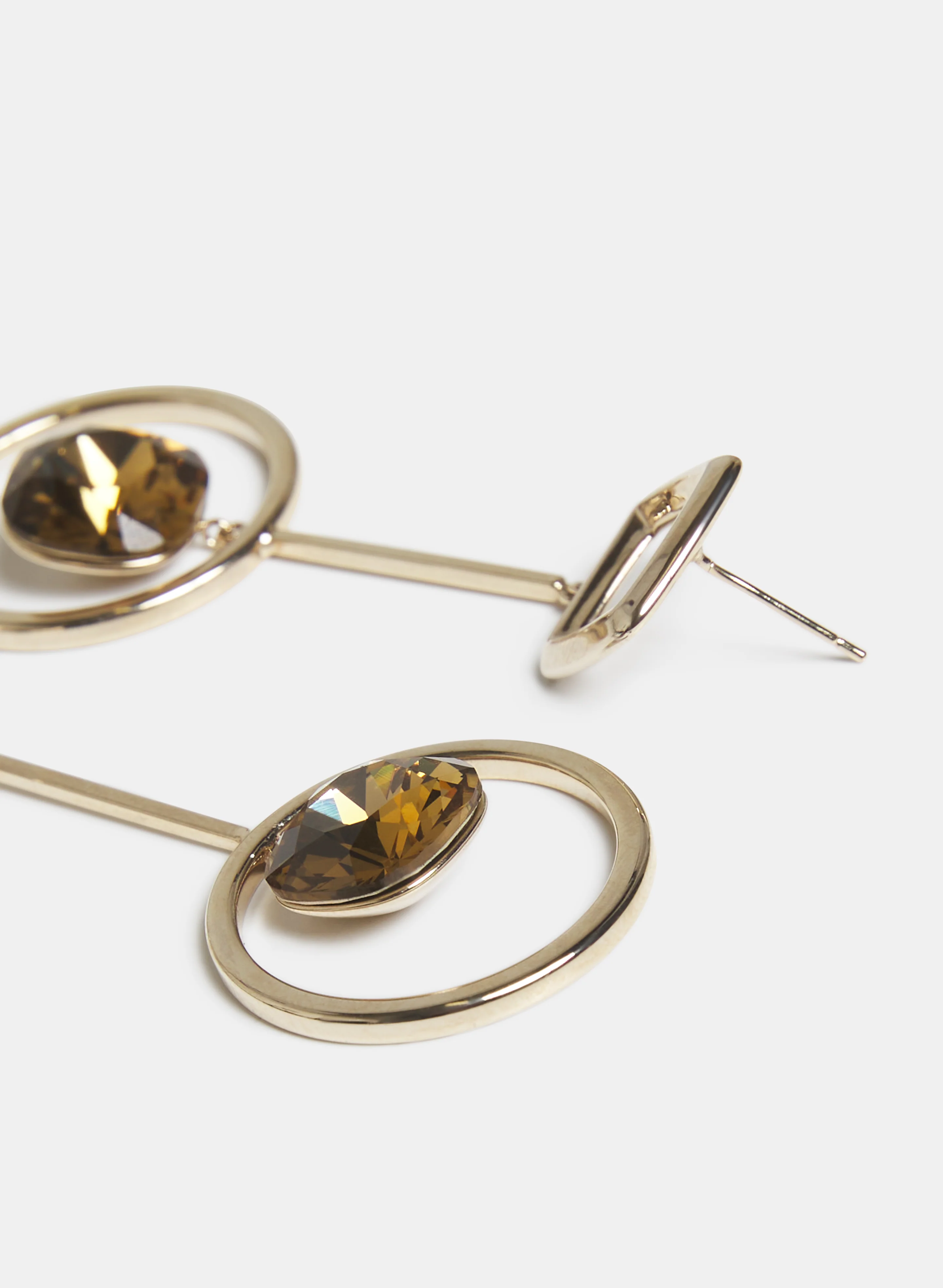 Faceted Stone Drop Earrings - Image 2