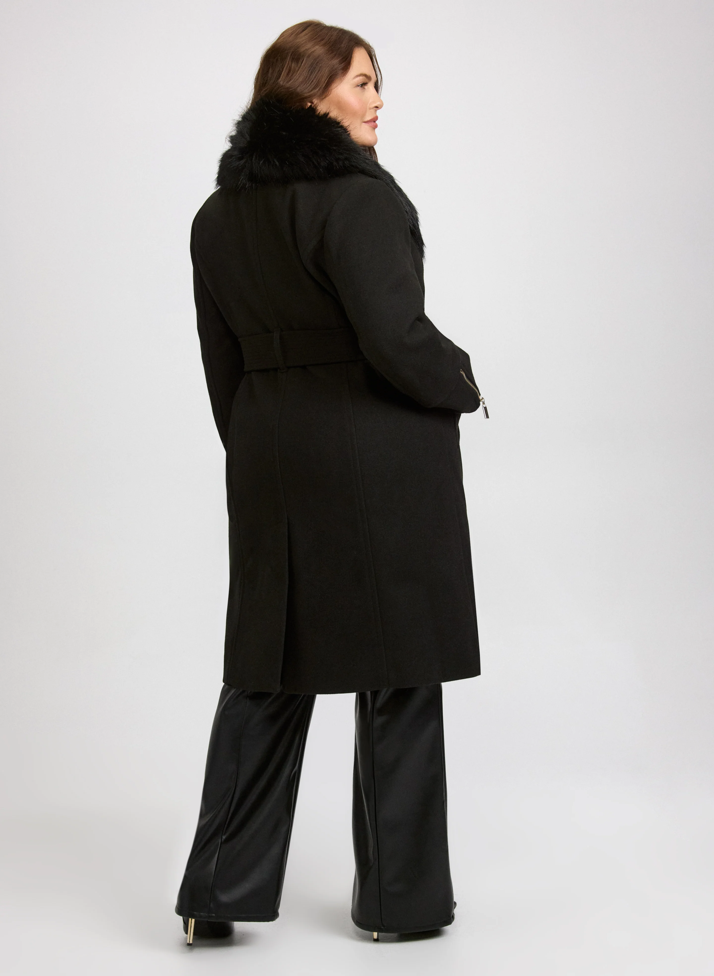 Faux-Fur Collar Coat - Image 12