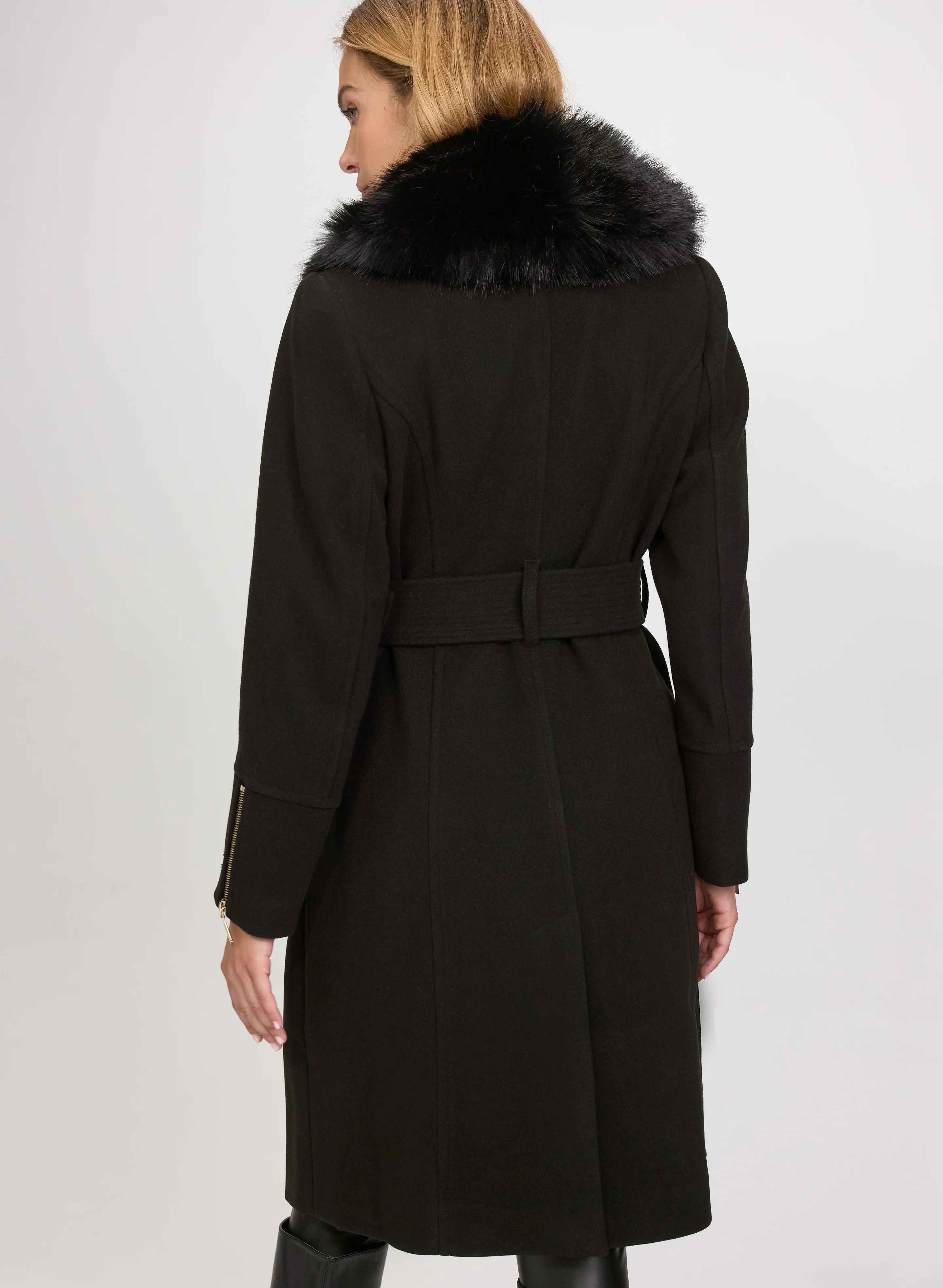 Faux-Fur Collar Coat - Image 3