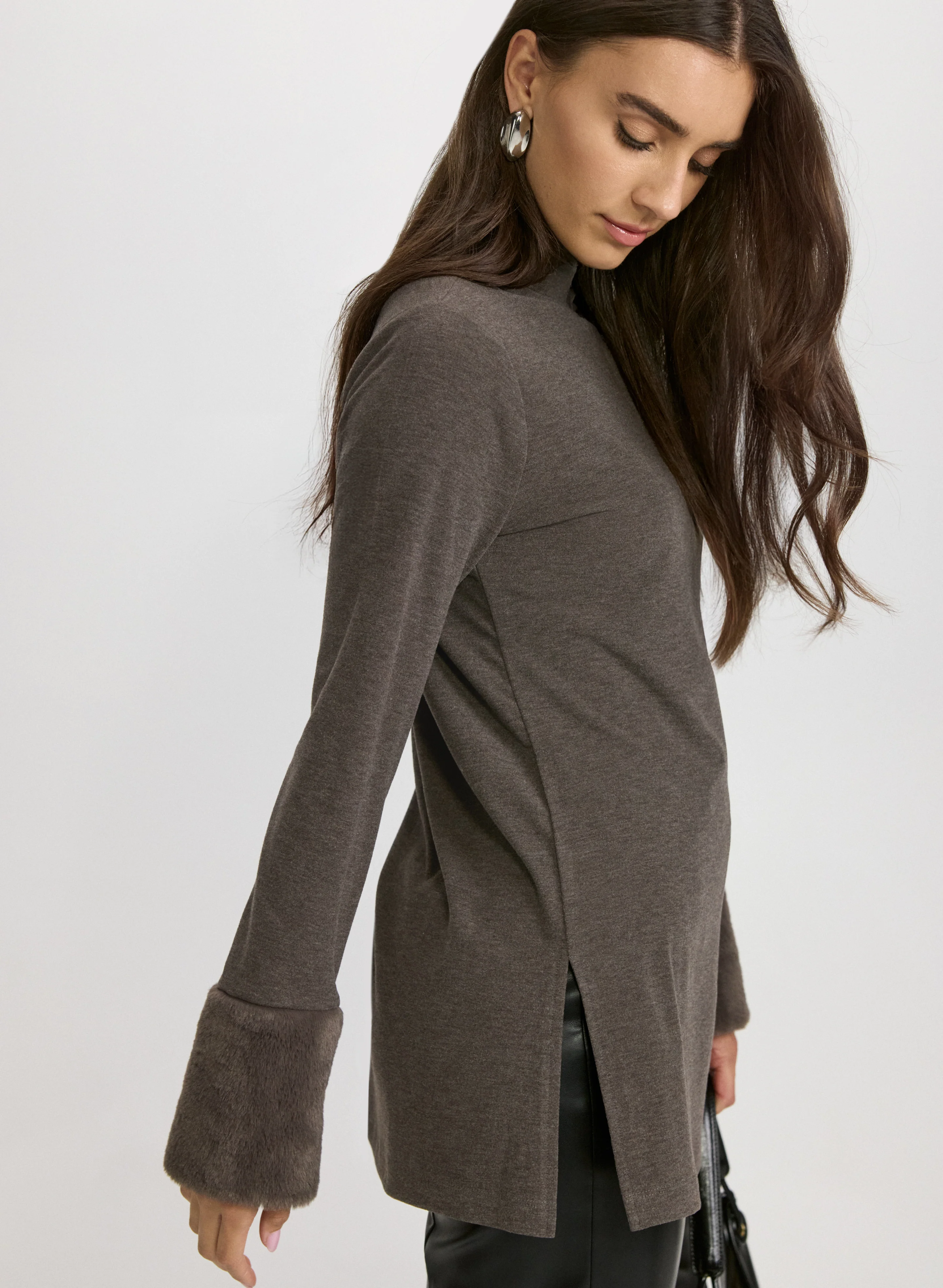 Faux-Fur Cuff Top - Image 2