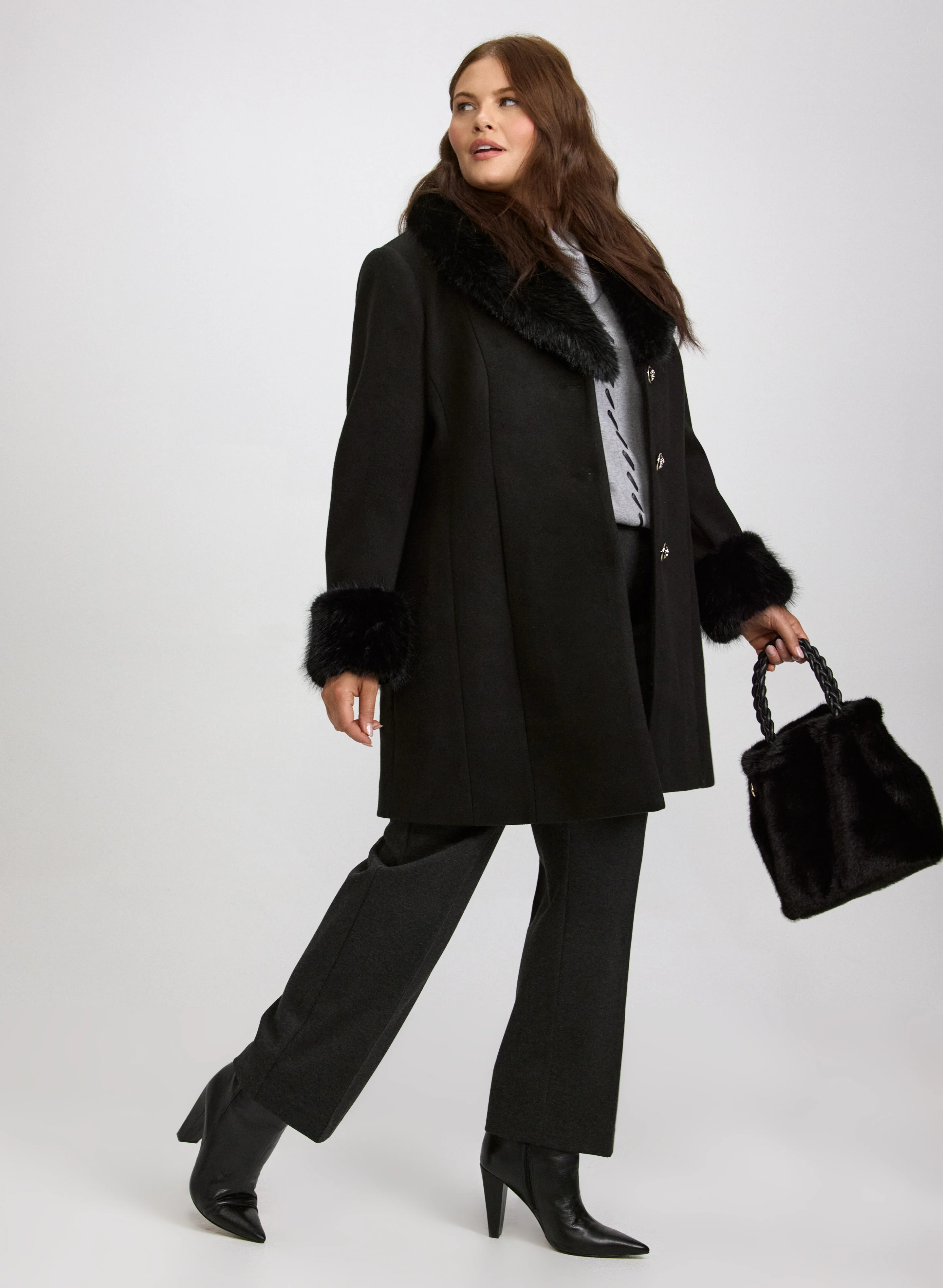 Faux-Fur Detail Coat - Image 12