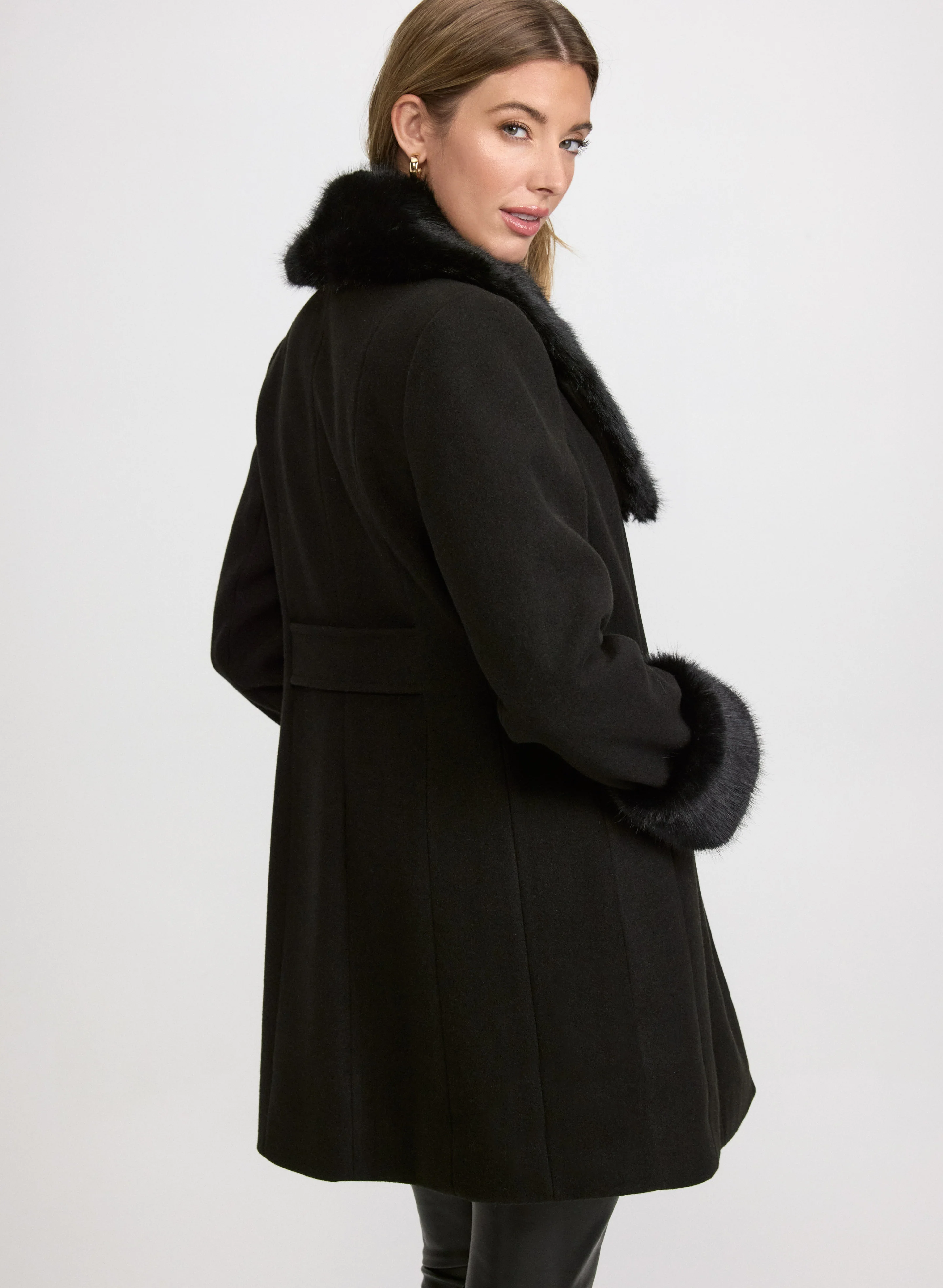 Faux-Fur Detail Coat - Image 4