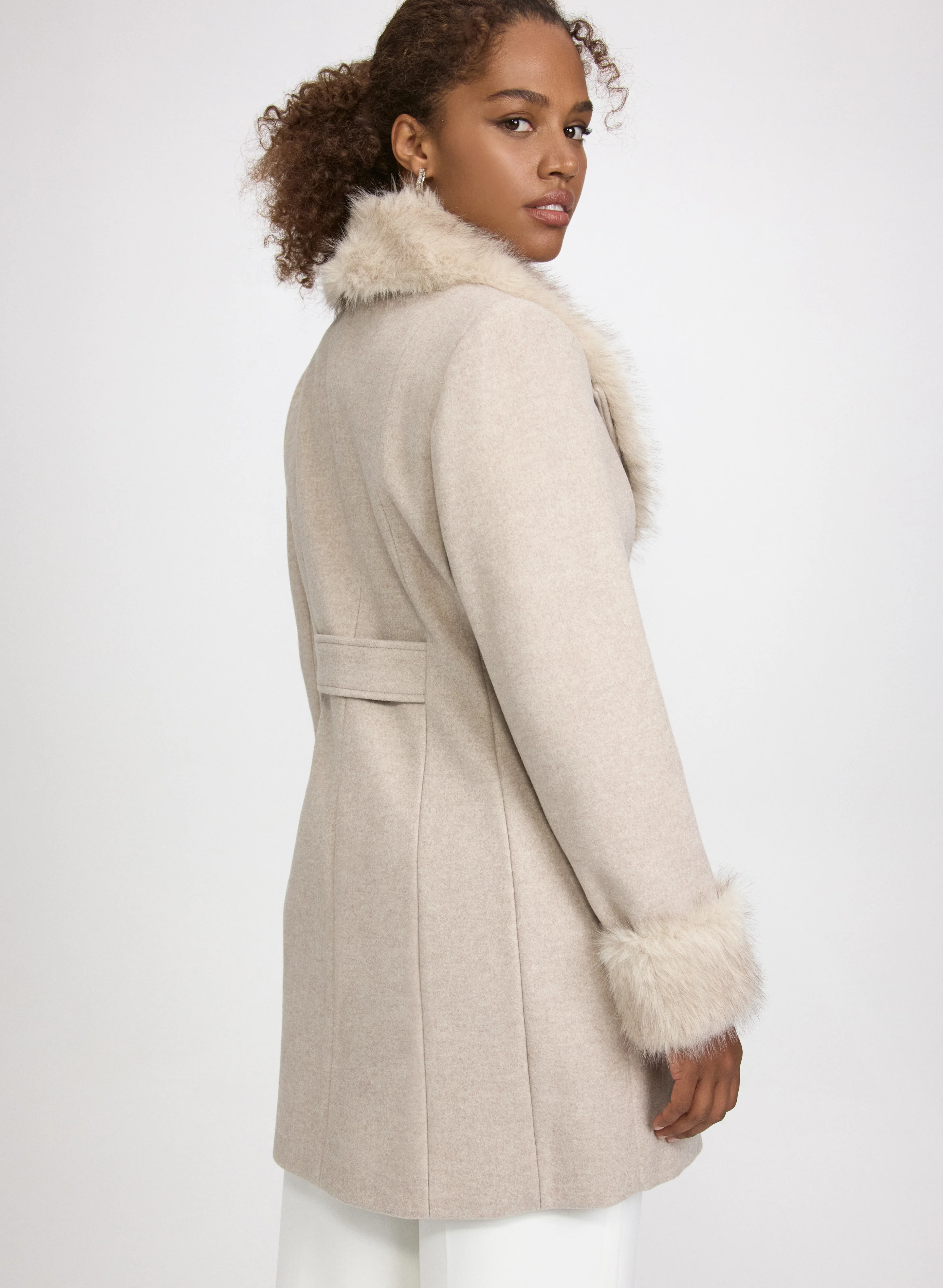 Faux-Fur Detail Coat - Image 3