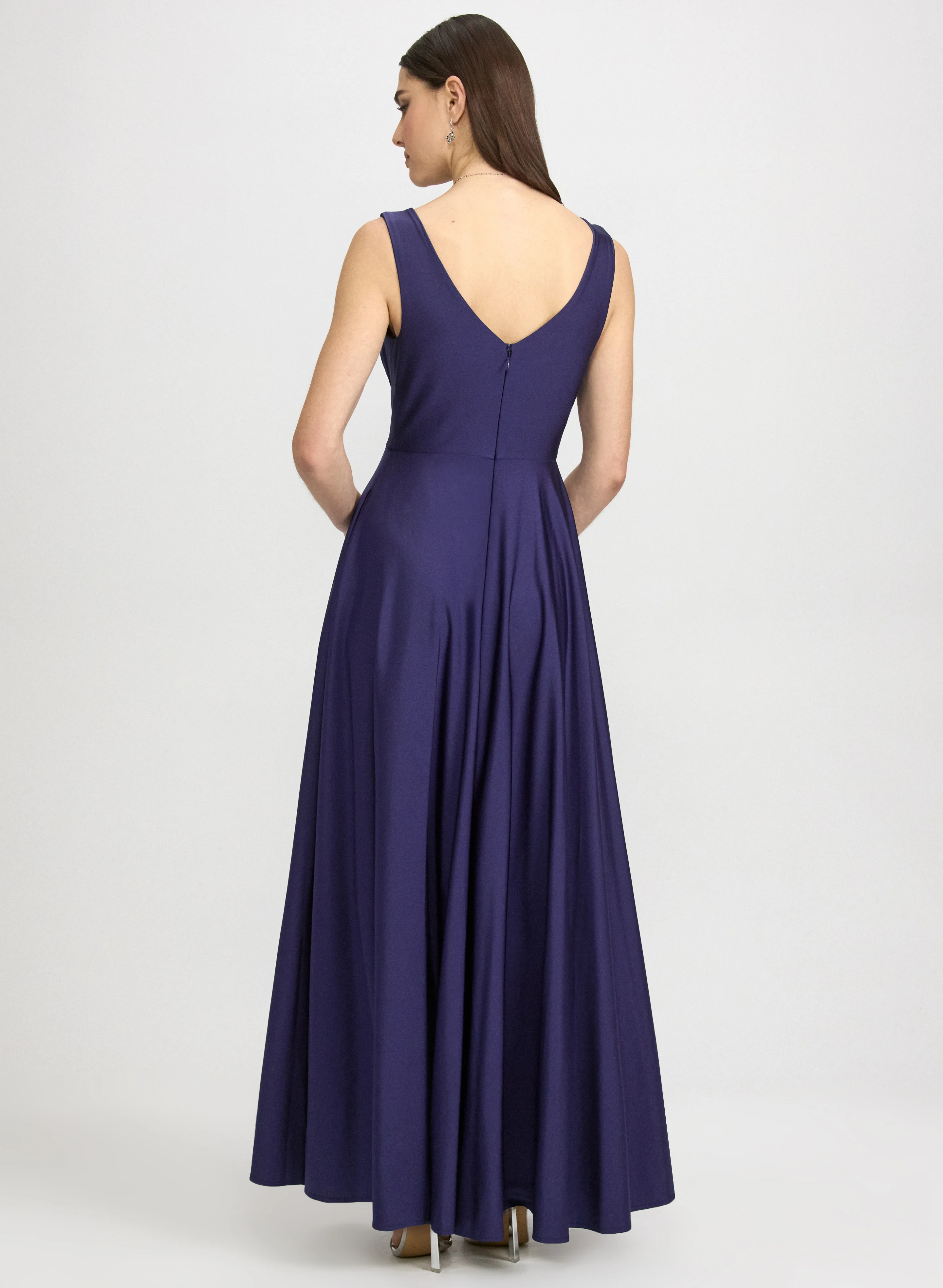 Fit & Flare V-Neck Dress - Image 4