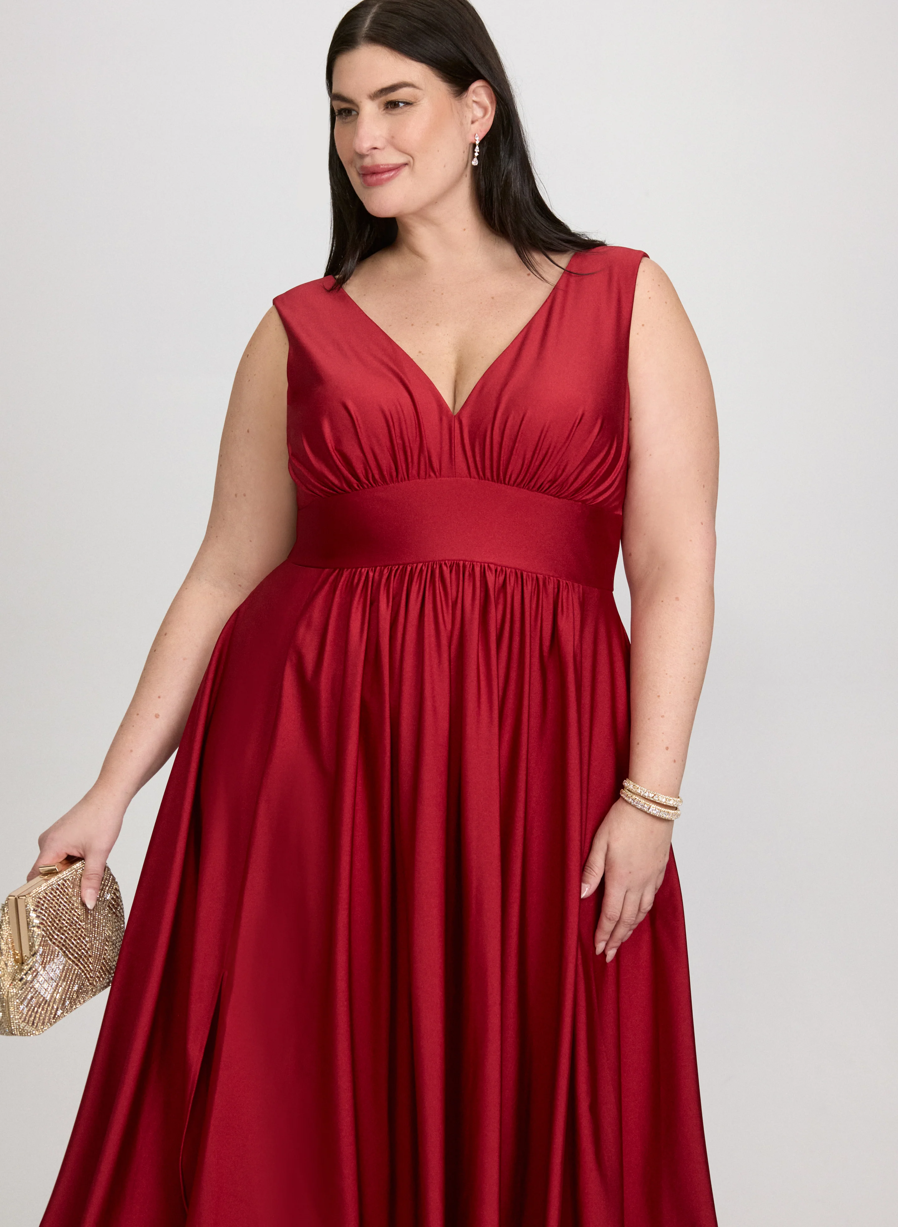 Fit & Flare V-Neck Dress - Image 4