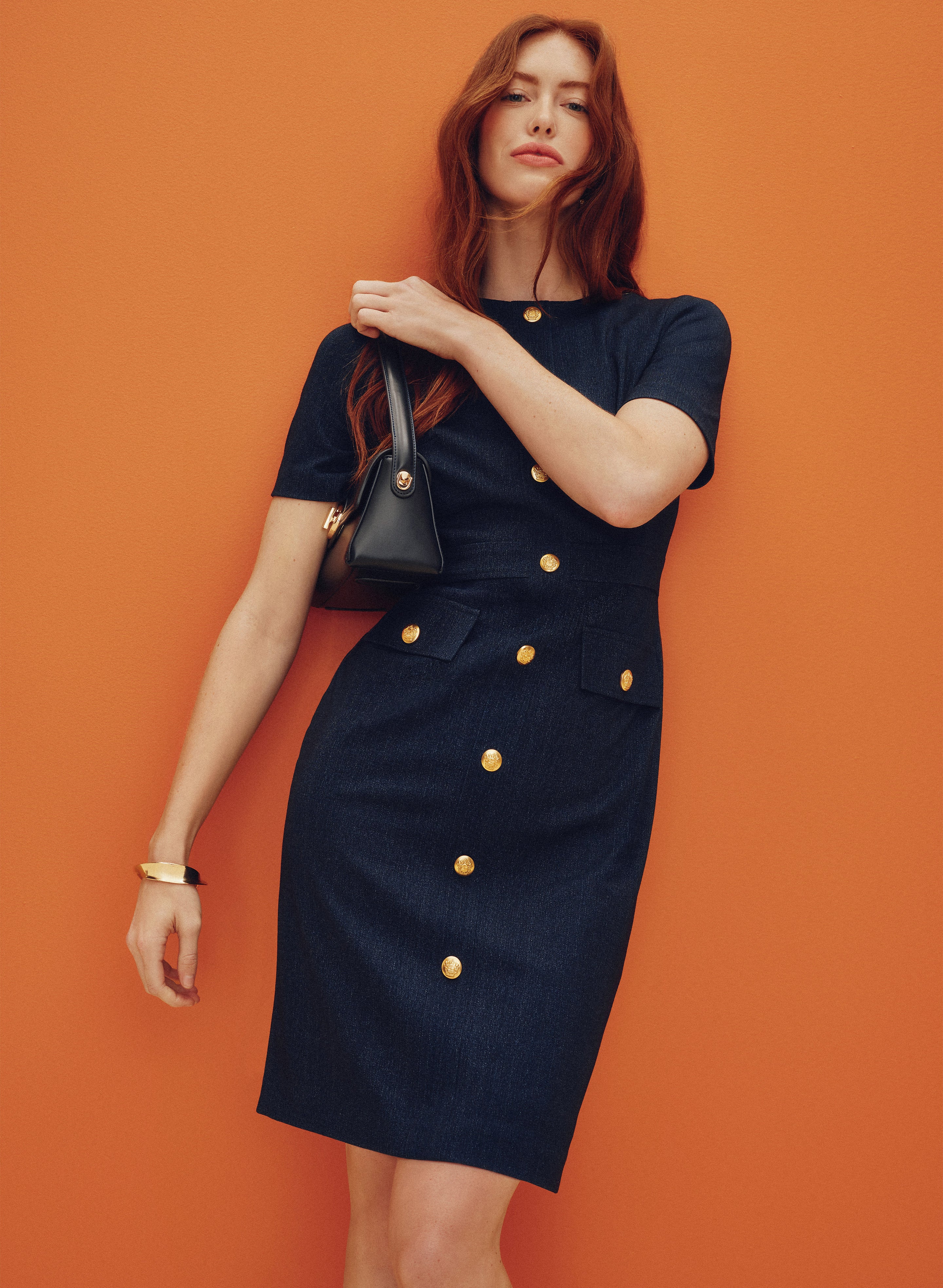 Fitted Denim-Style Dress - Image 8