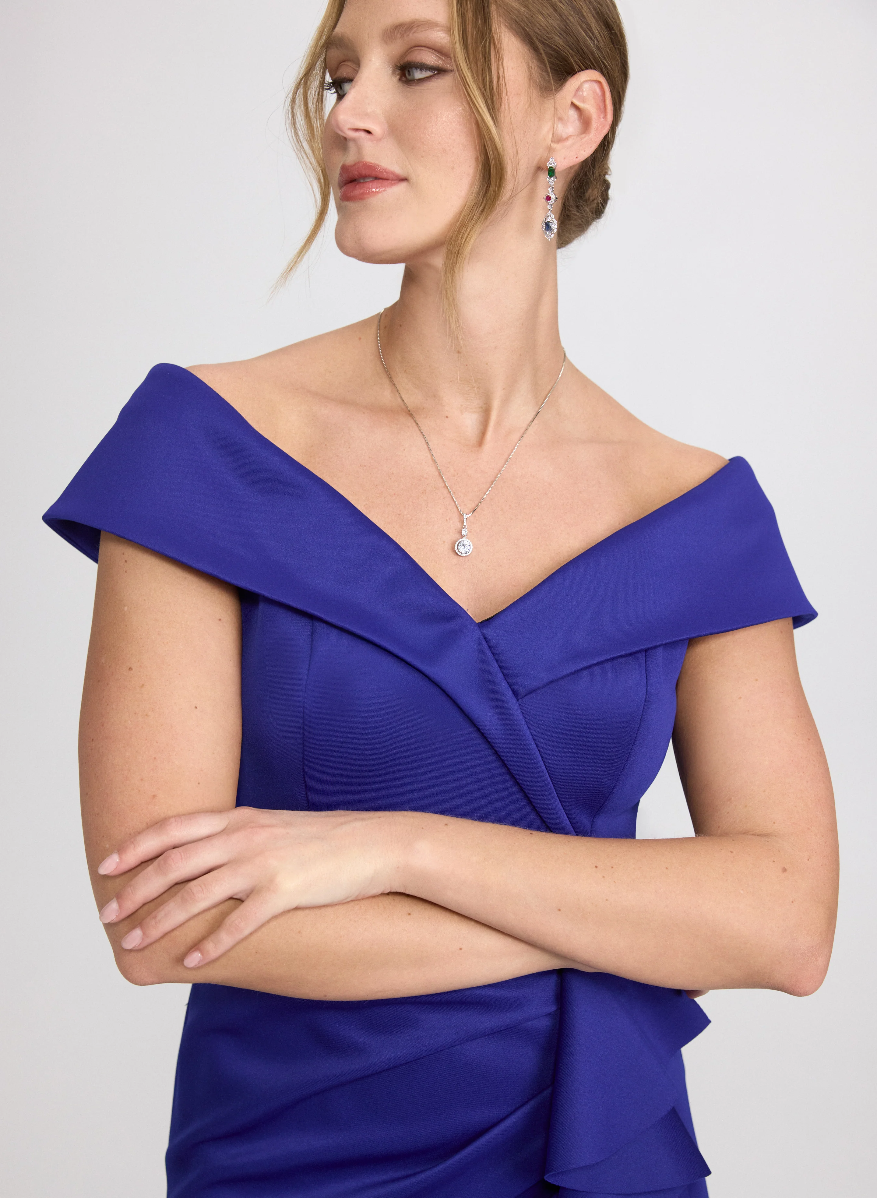 Fitted Ruffle Detail Dress - Image 3