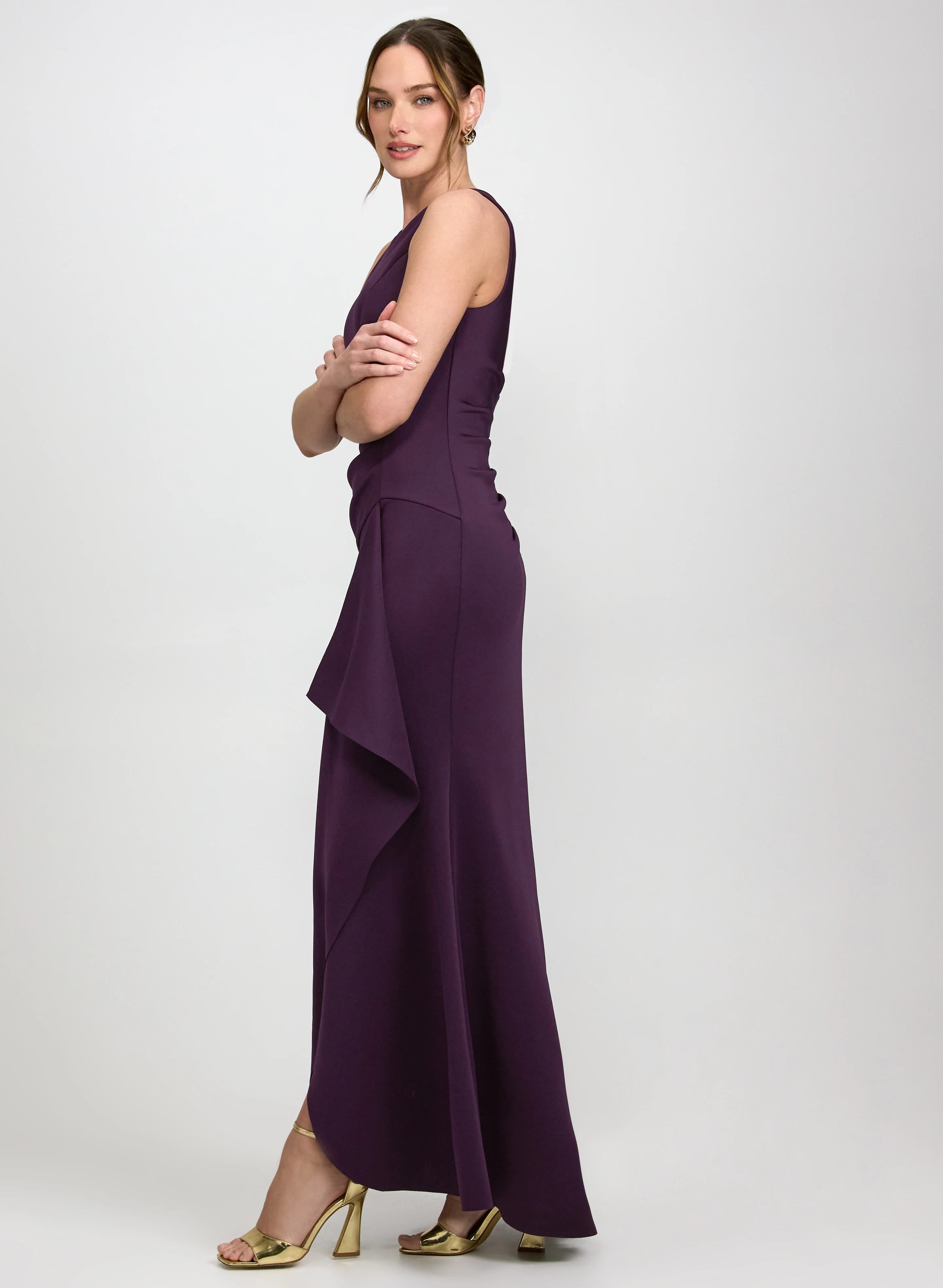 Fitted Scuba Crepe Dress - Image 3