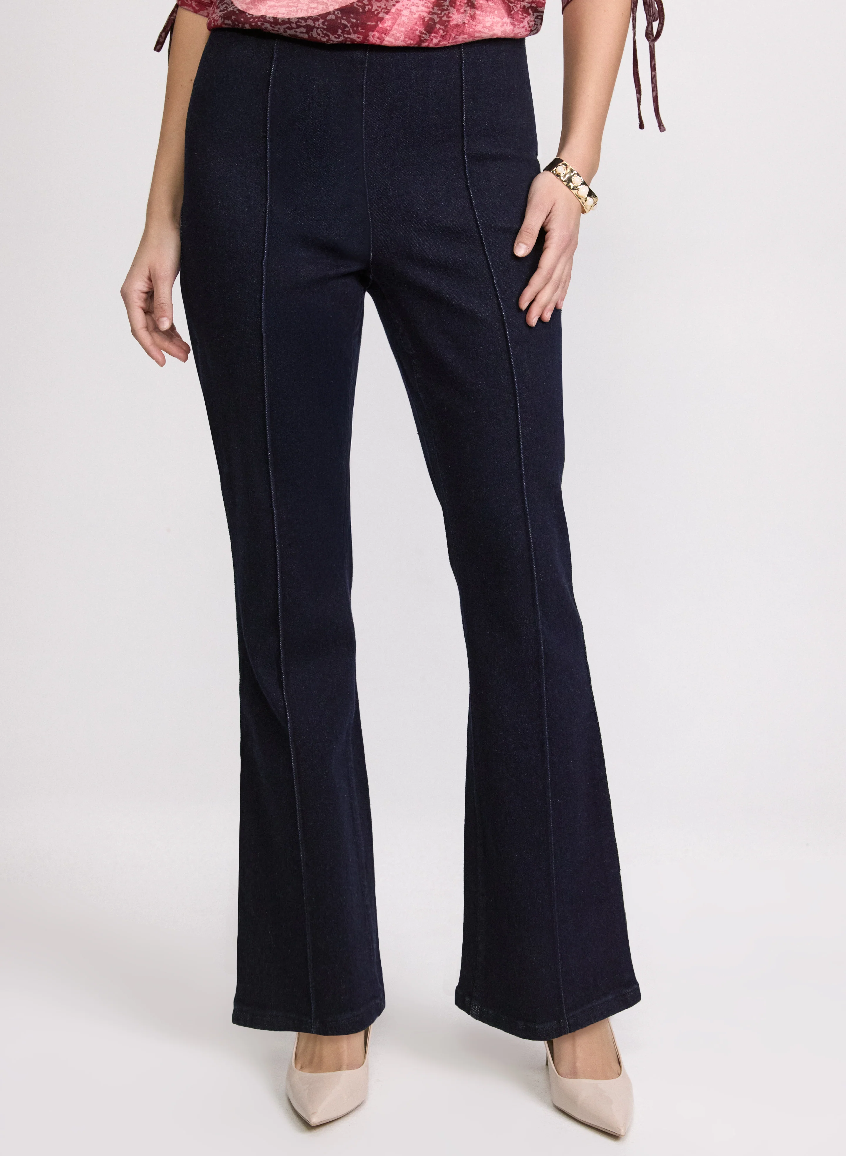 Flare Leg Pull-On Jeans