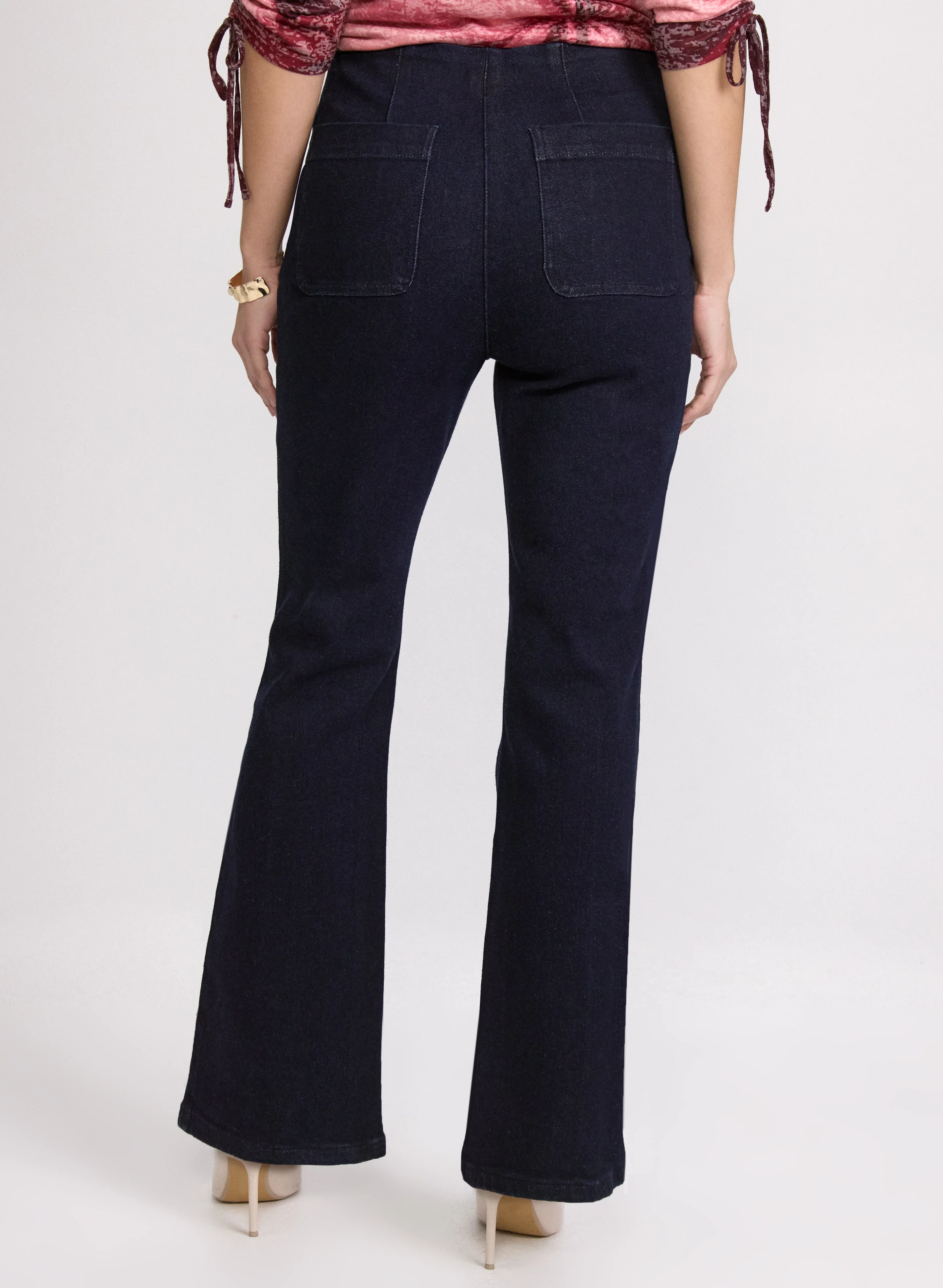 Flare Leg Pull-On Jeans - Image 4