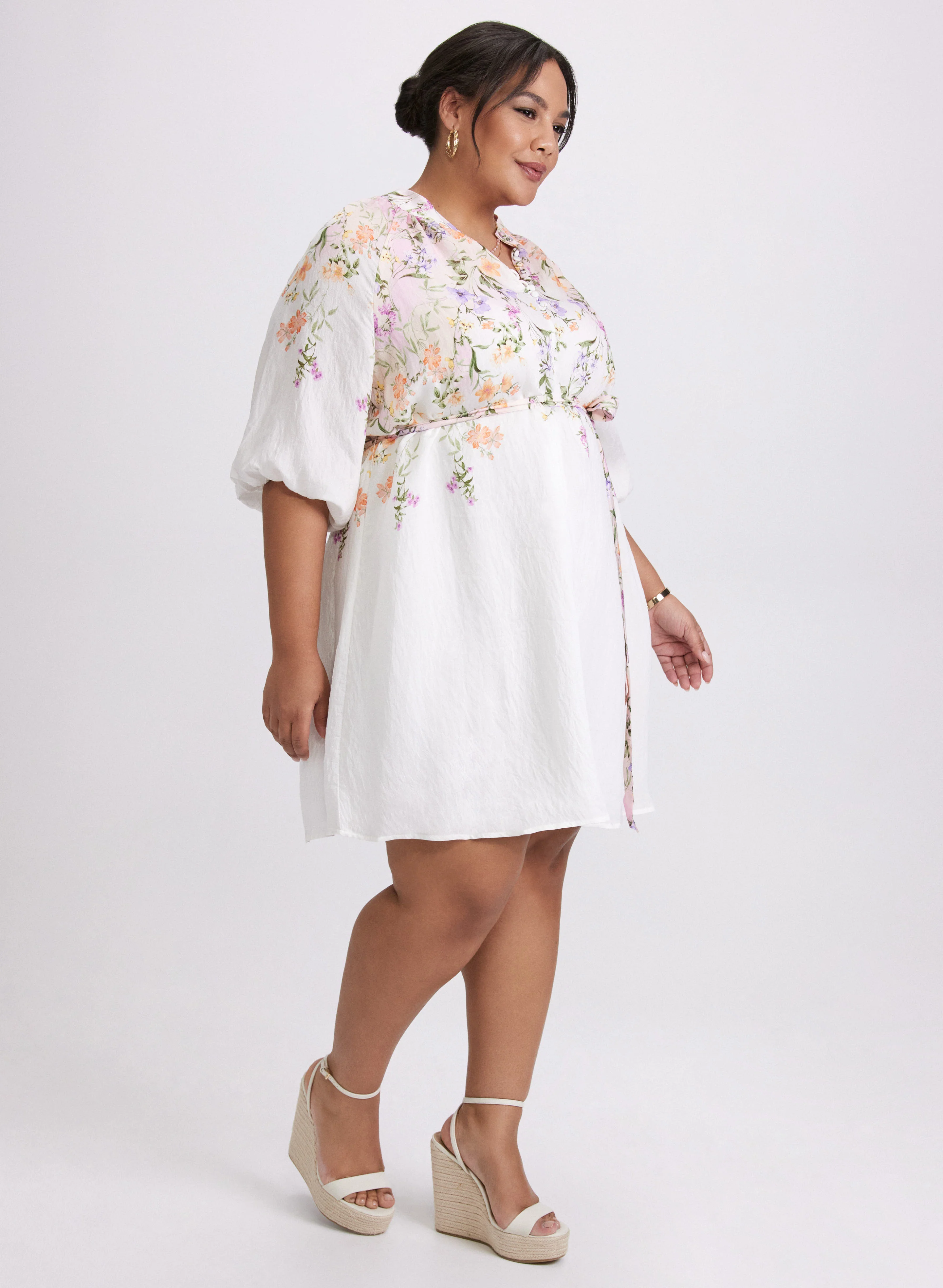 Floral 3/4 Sleeve Dress - Image 2