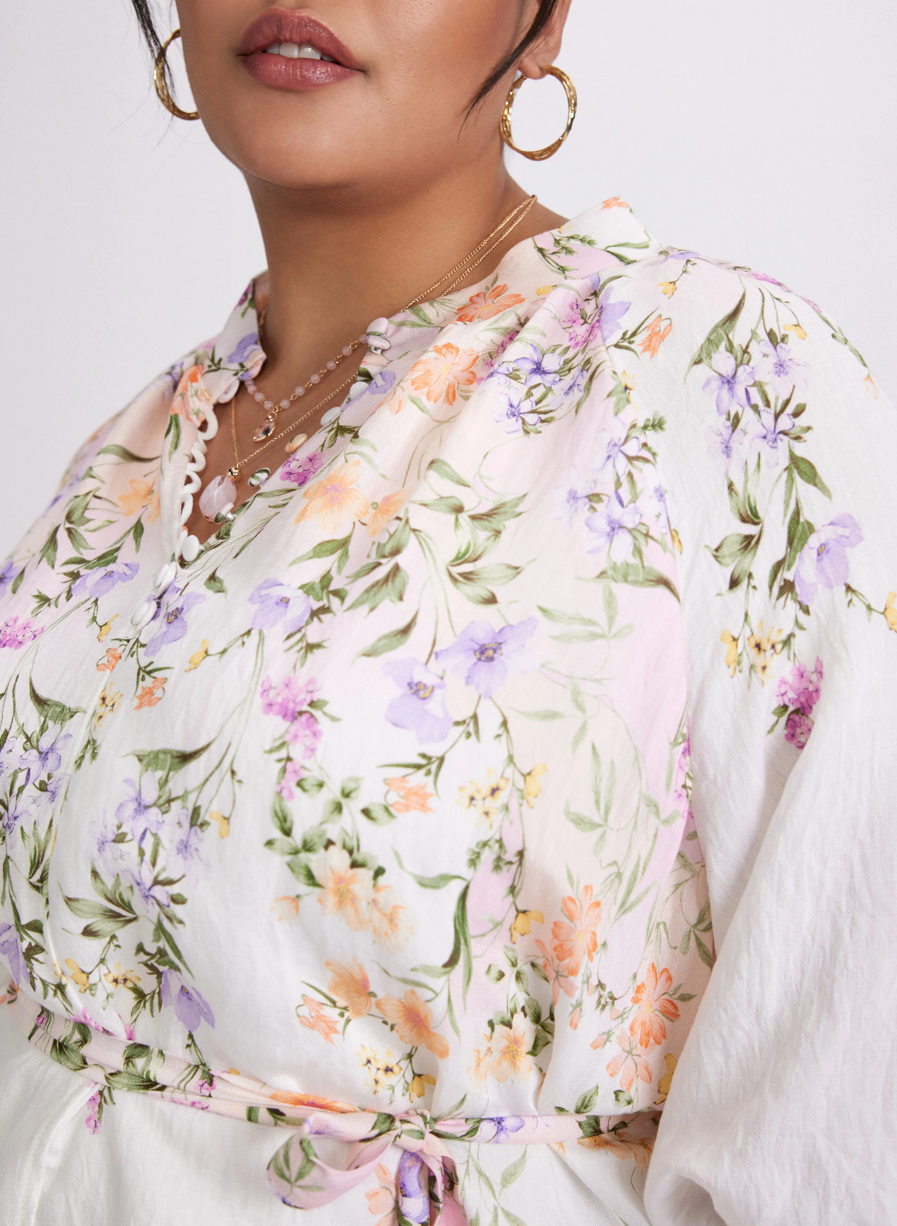 Floral 3/4 Sleeve Dress - Image 5
