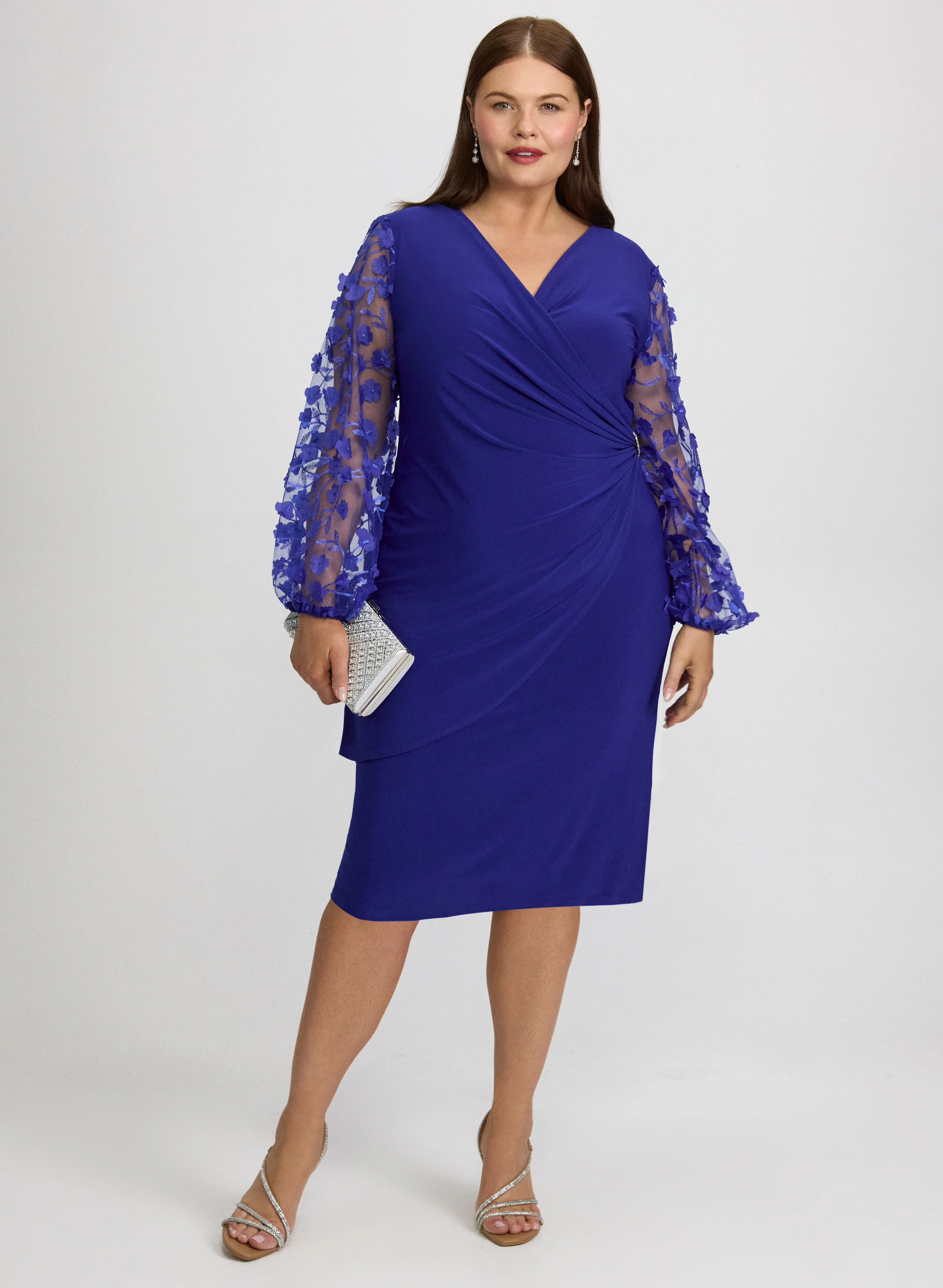 Floral Applique Sleeve Dress - Image 3