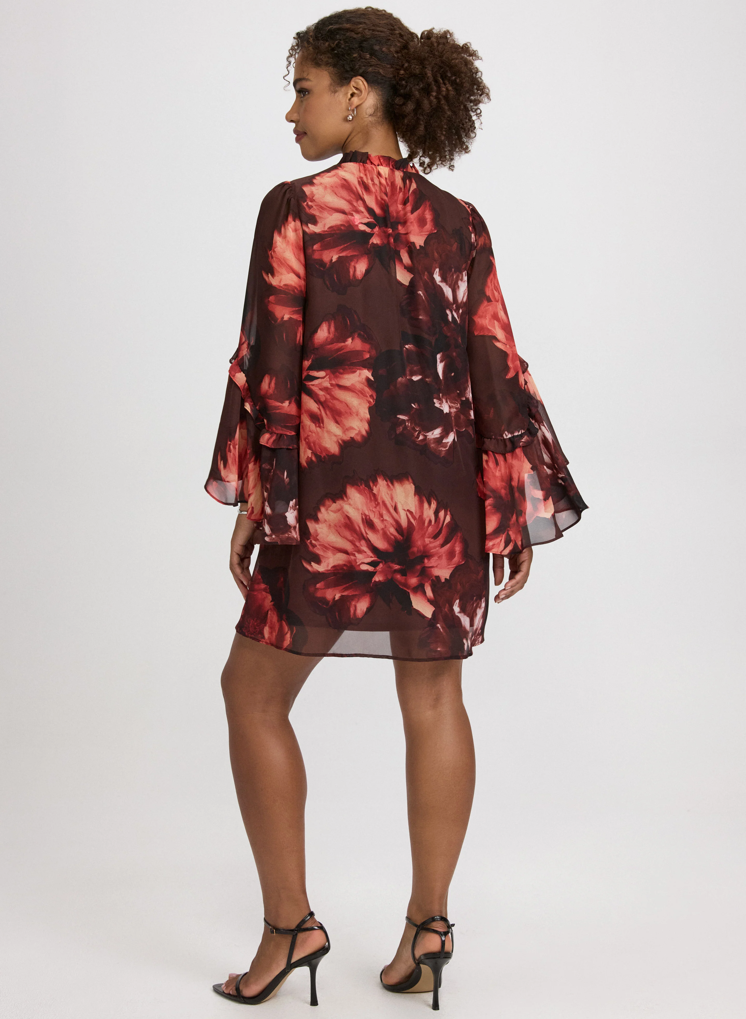 Floral Bell Sleeve Dress - Image 3