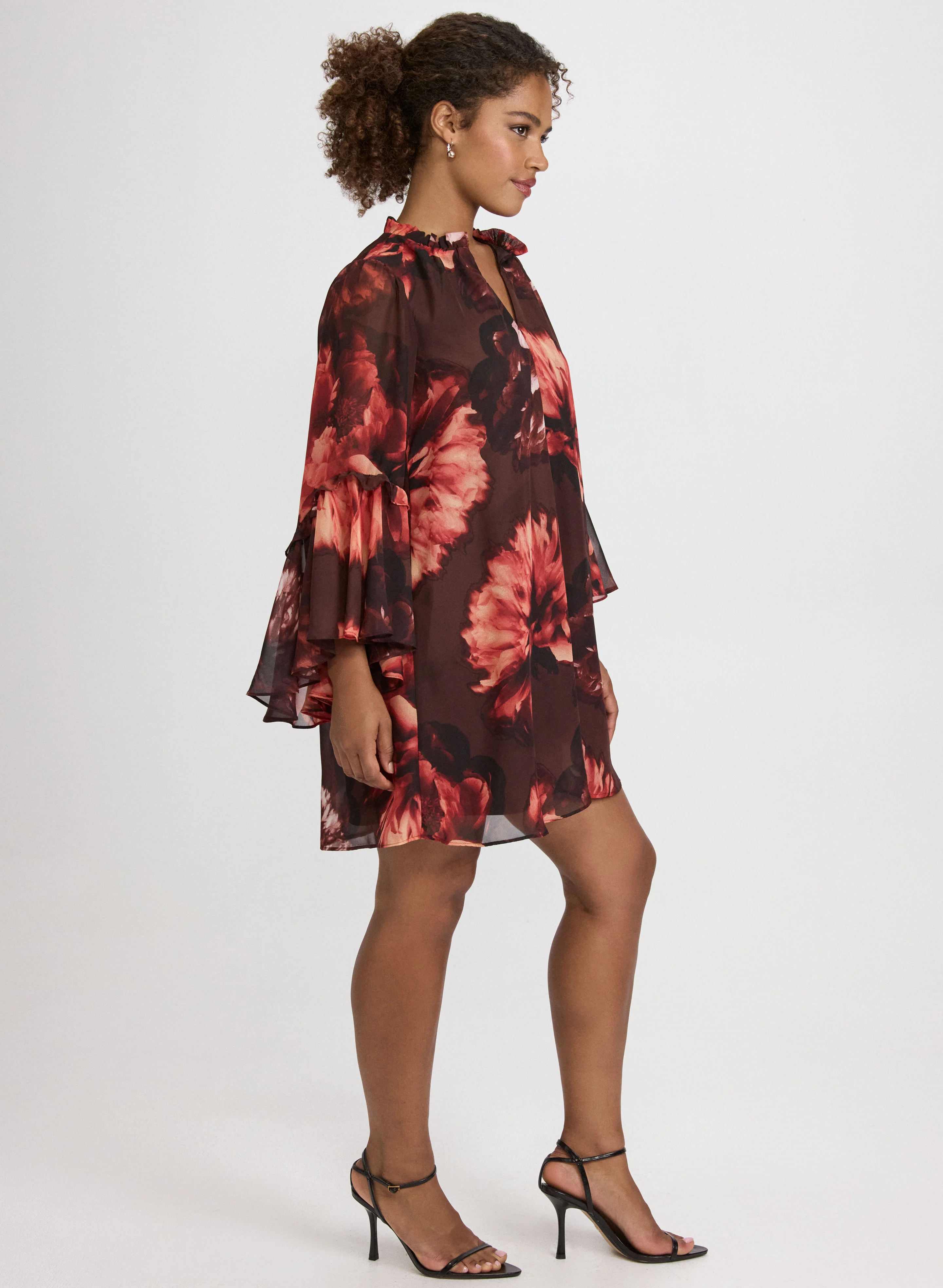 Floral Bell Sleeve Dress - Image 4
