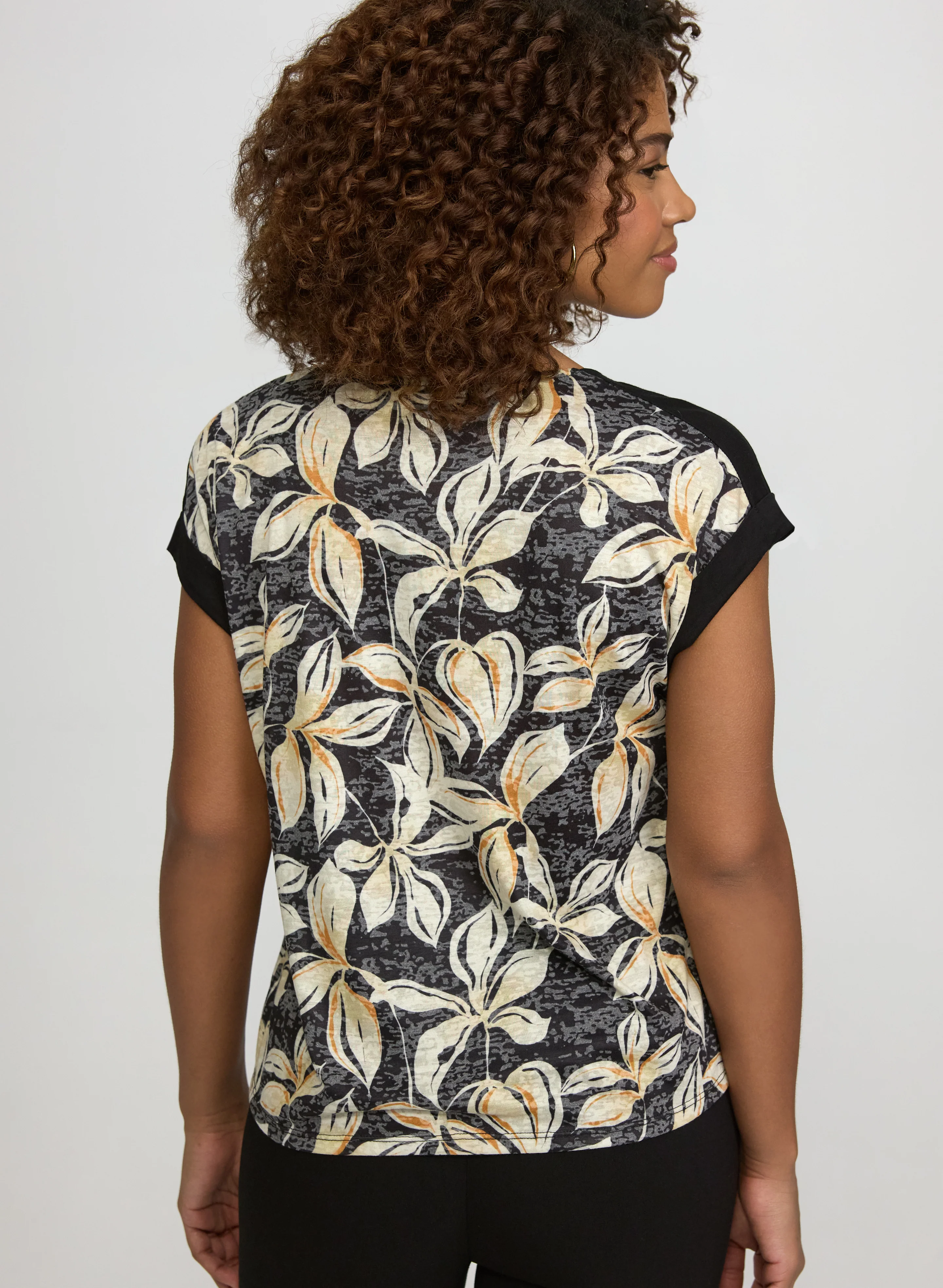 Floral Cap Sleeve T-Shirt - Image 4